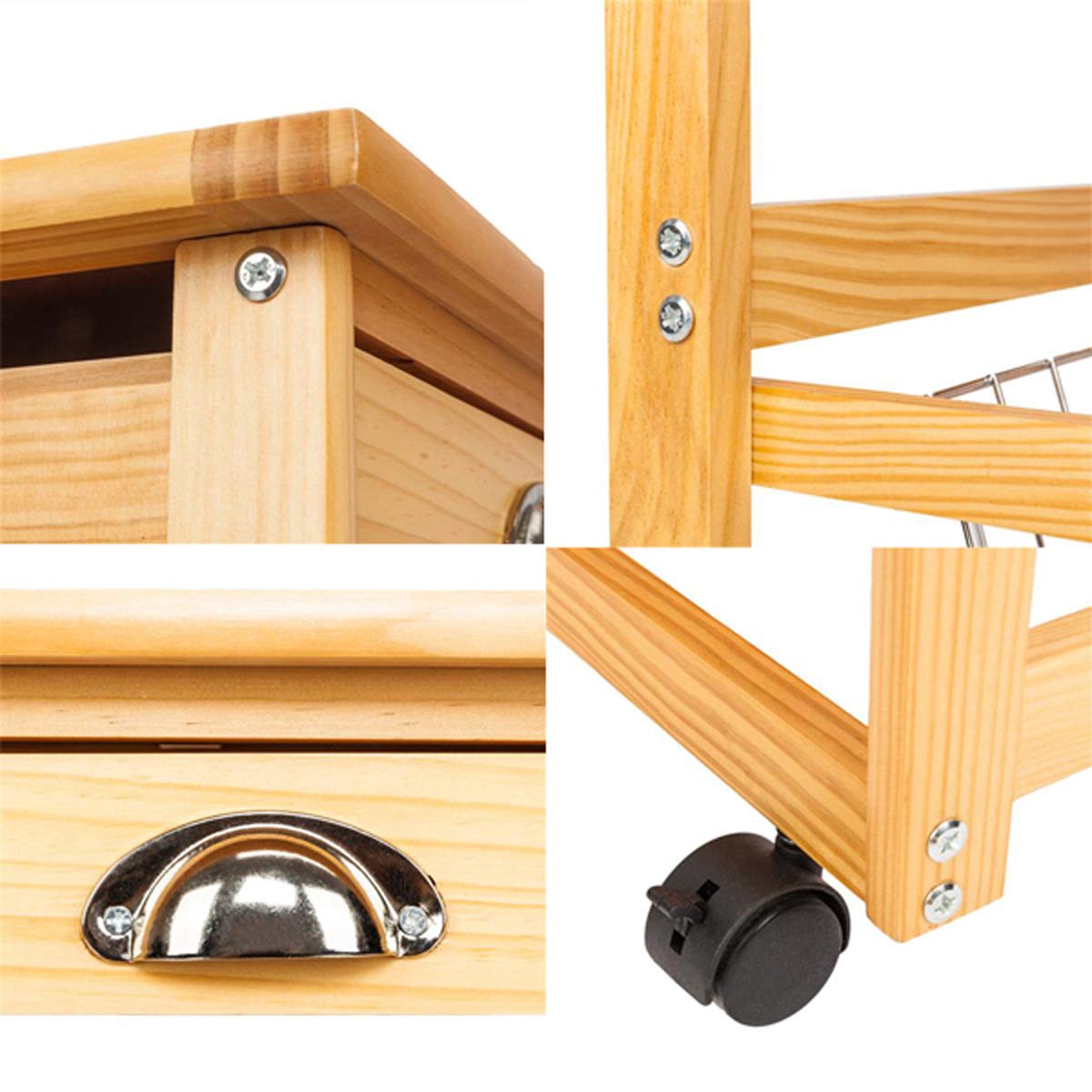 2-Drawer Rolling Kitchen Cart - Large Storage with Wheels for Dining Room