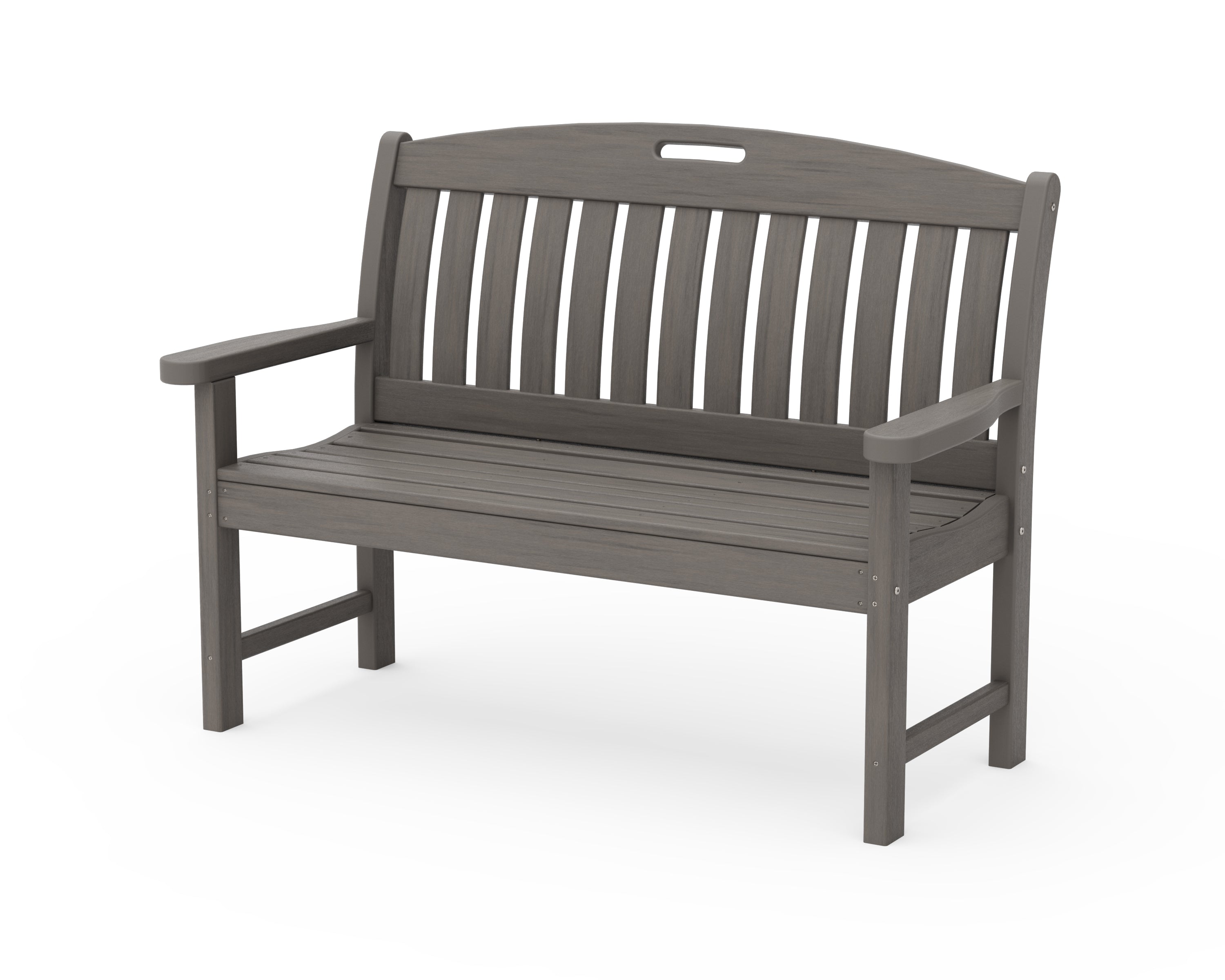 POLYWOOD Nautical 48-Inch Outdoor Bench - All-Weather Resin Wicker Patio Furniture for Deck, Poolside & Garden Seating