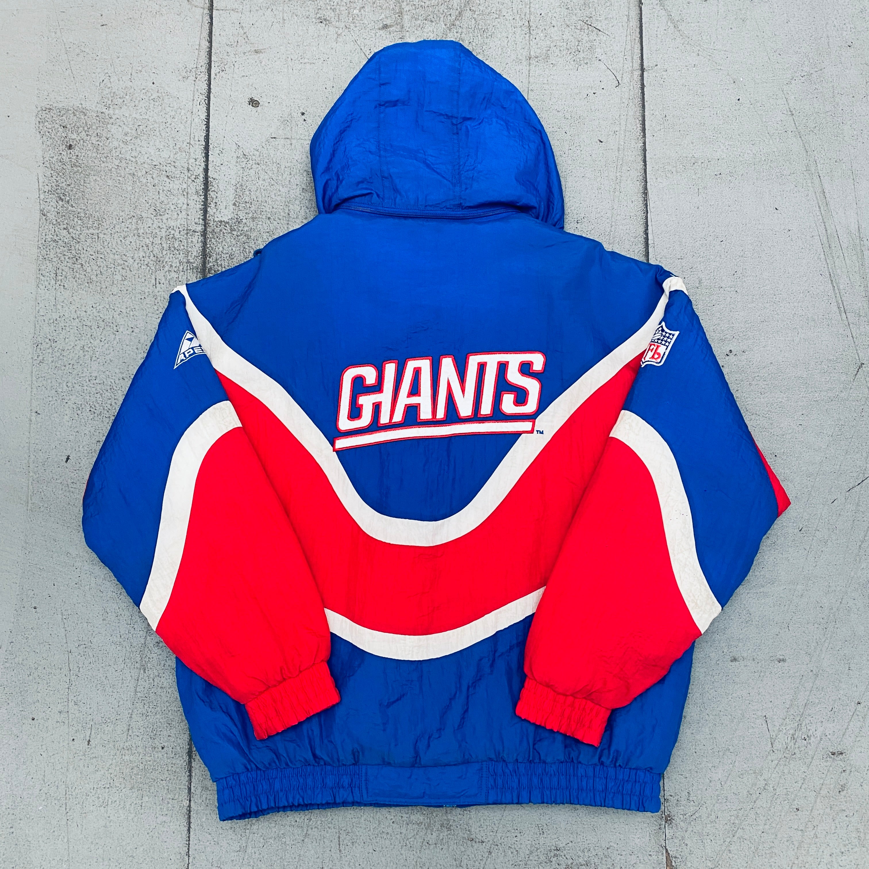 New York Giants 1990s Apex One Ice Cream Man Wave Full Zip Proline Jacket - Size Large - Vintage NFL Football Fan Gear for Game Day & Retro Sports Fashion