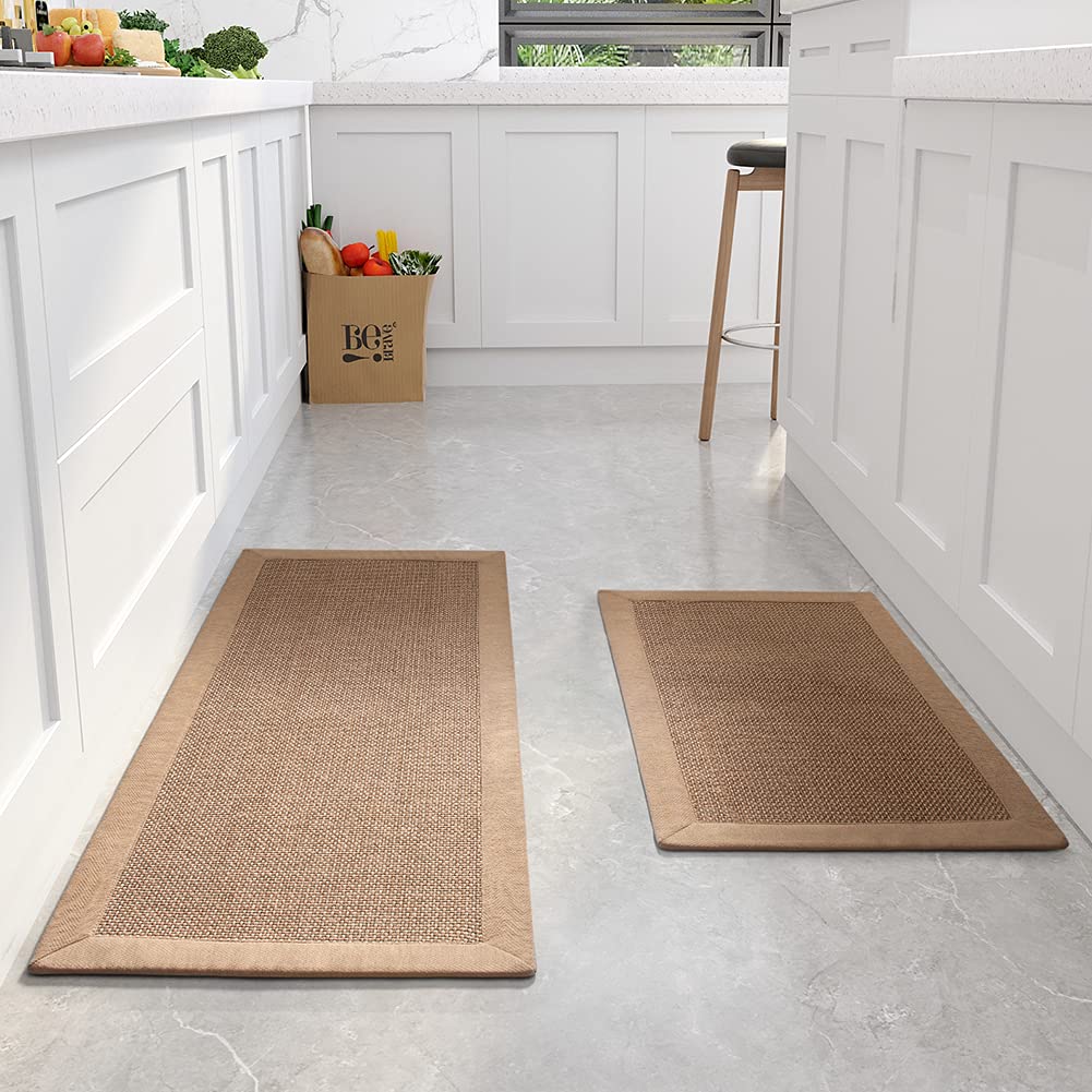 SUPENUIN Non-Slip Washable Kitchen Rugs Set of 2 - 20