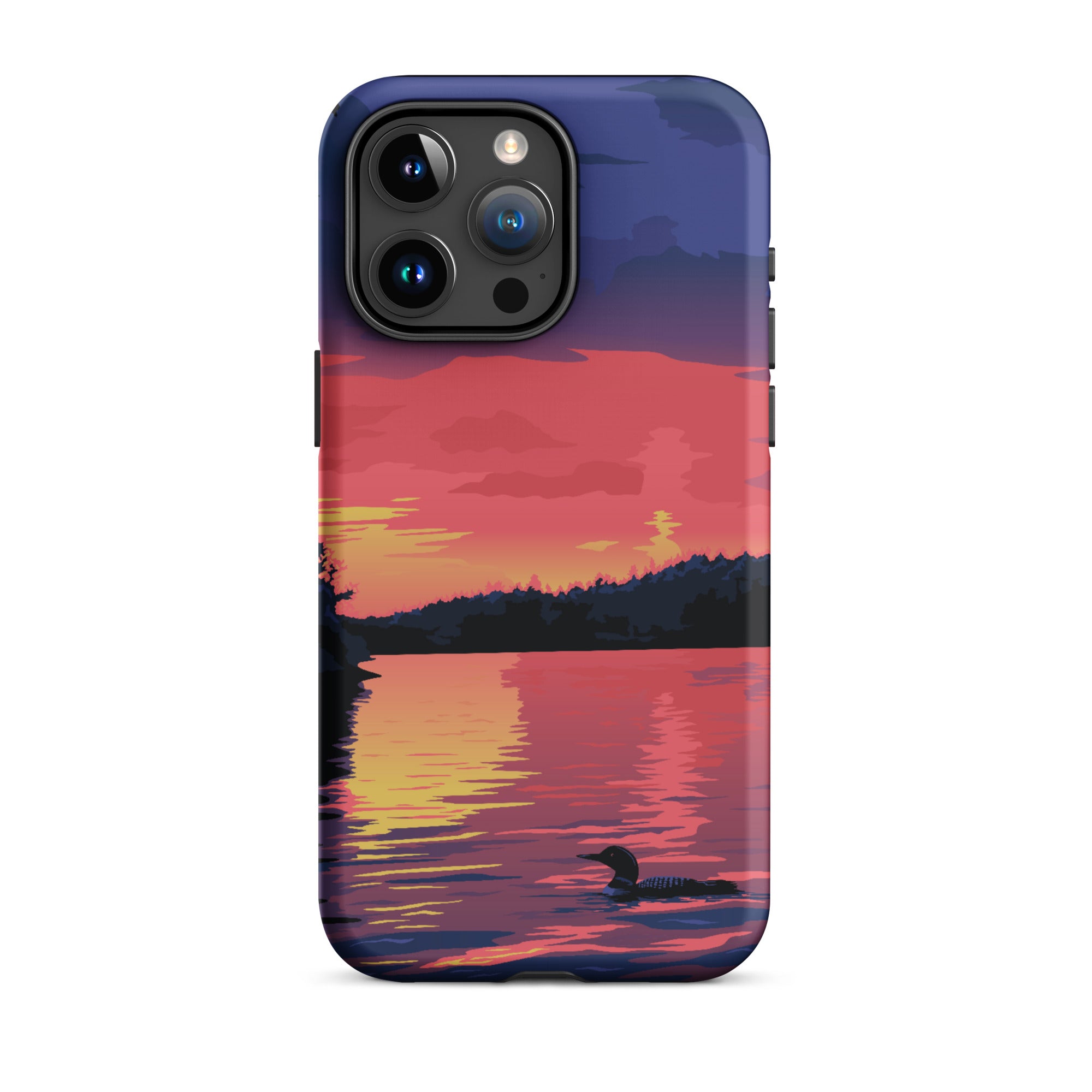 Premium iPhone Protective Case with Sunset Loon Design - Shockproof & Scratch-Resistant Cover for iPhone [Models] | Perfect for Outdoor Adventures, Travel & Daily Protection