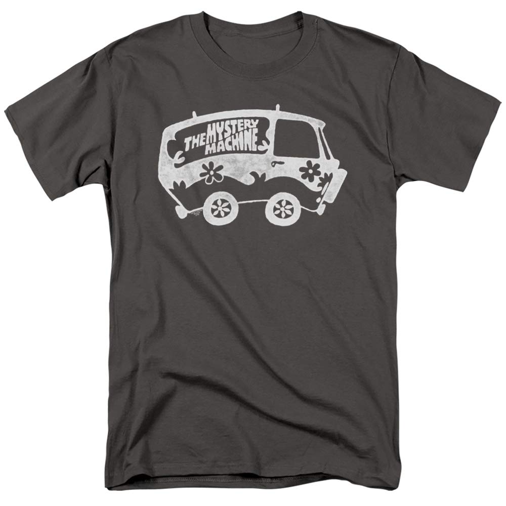 Scooby-Doo Mysterious Shadow Graphic T-Shirt for Men & Women - Unisex Adult Tee, Charcoal Grey, Large Size - Perfect for Halloween, Cosplay & Cartoon Fans
