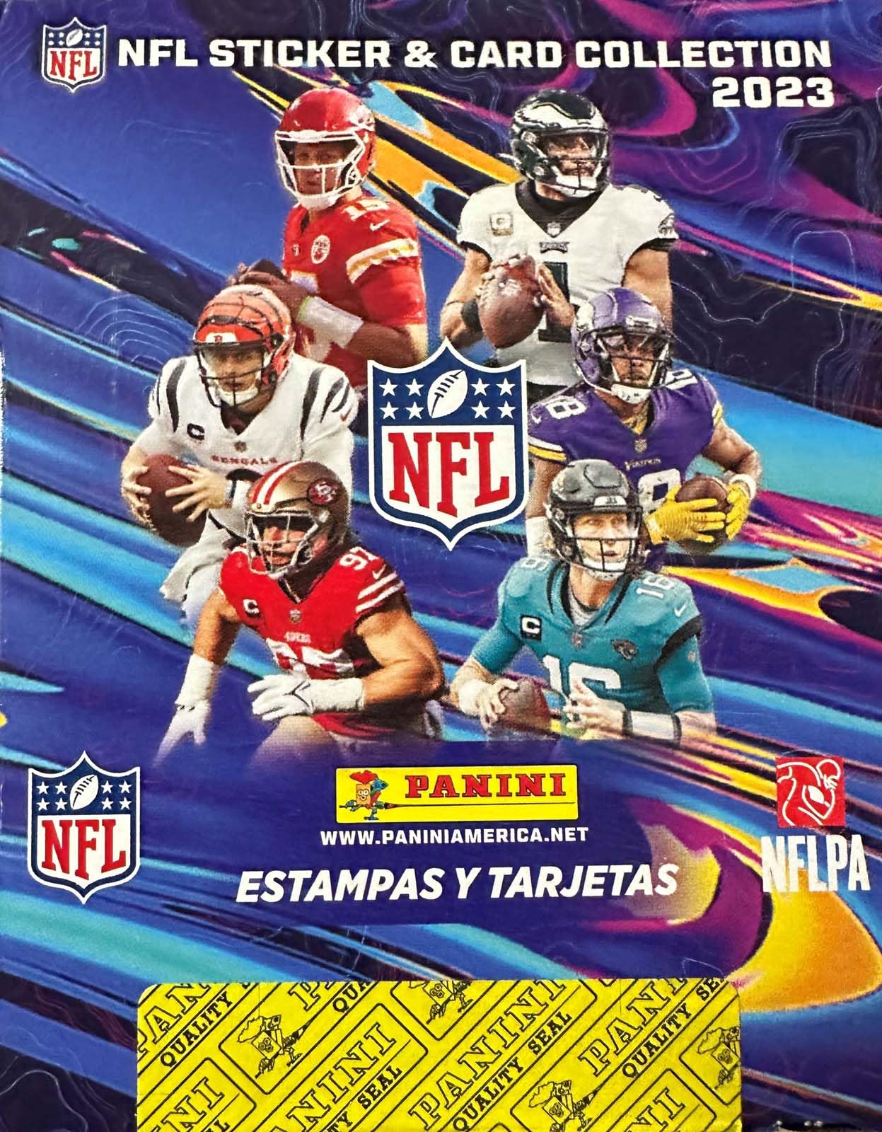 2023 Panini Football Sticker Collection Unopened Box - 50 Packs, 250 Stickers & 50 Cards Including Rookies & Stars - Perfect for Collectors, Trading & Fantasy Football Fans