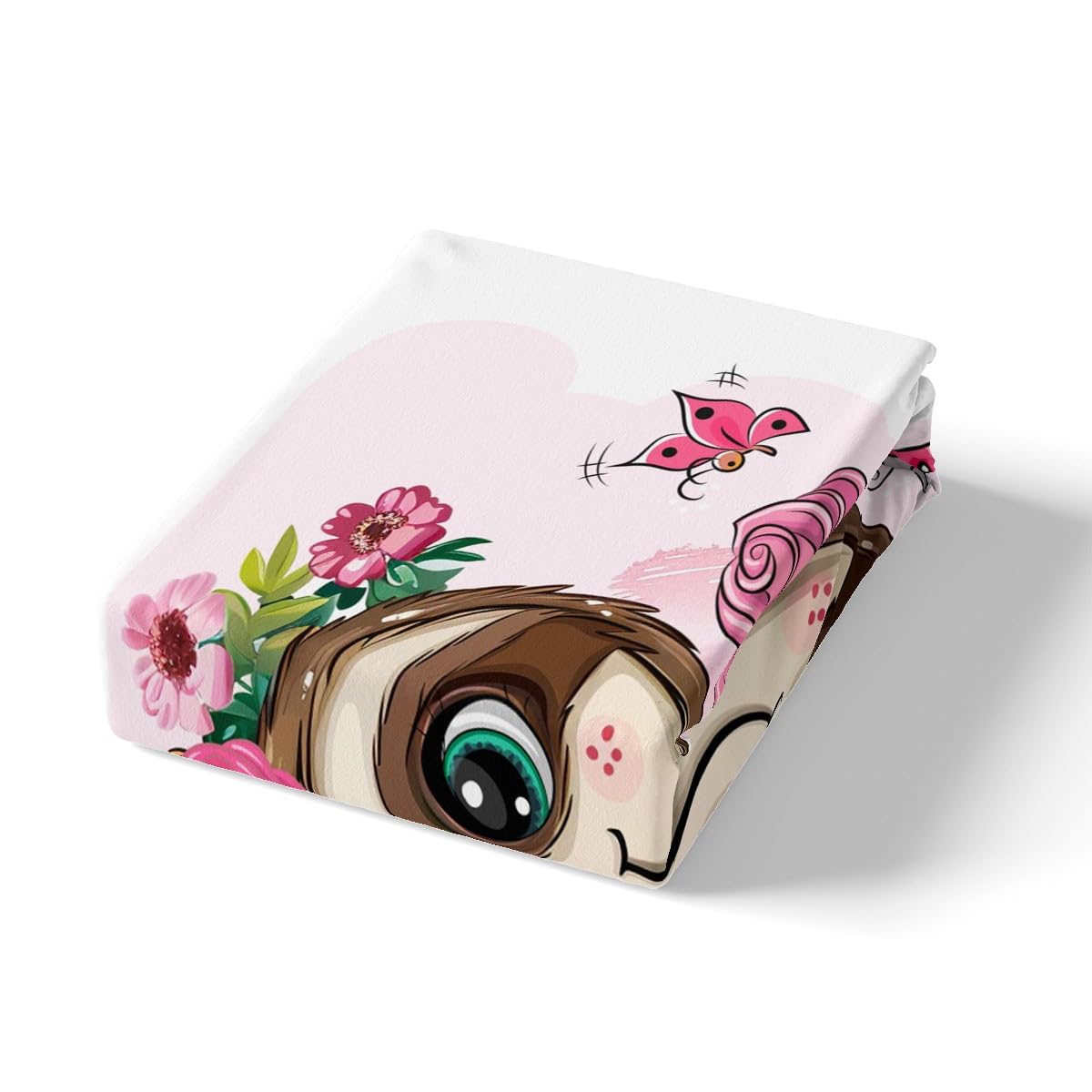 Feelyou Sloth Bed Sheets Set - Twin Size Super Soft Rose Floral Cartoon Sloth Print Bedding for Girls & Kids (3-Piece Set) - Perfect for Children's Bedrooms, Sleepovers & Cozy Nursery Decor