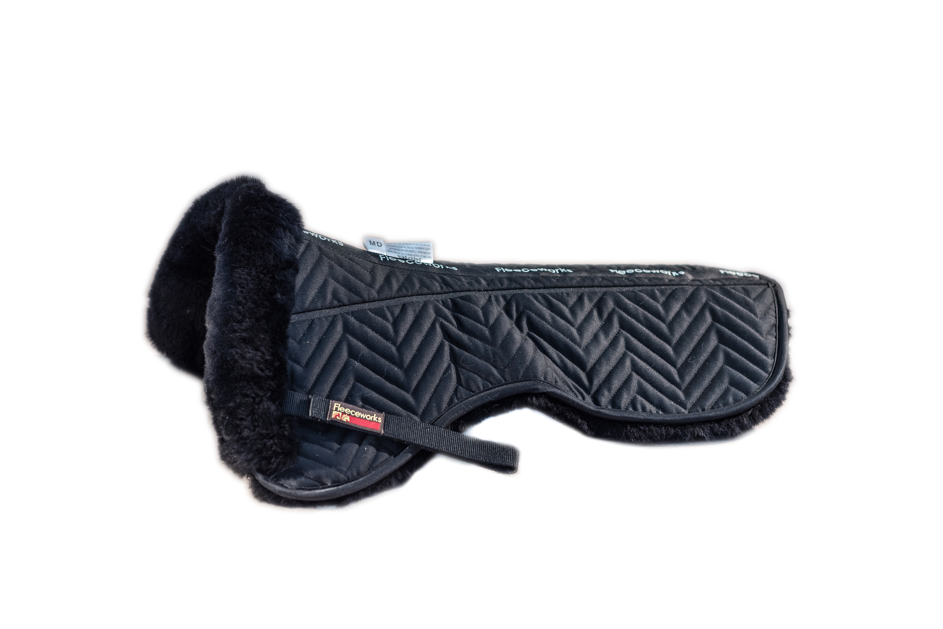 FXK Technology Sheepskin Half Pad with Plain Edge for Dressage - Comfortable & Breathable Horse Riding Saddle Pad for Training & Competition