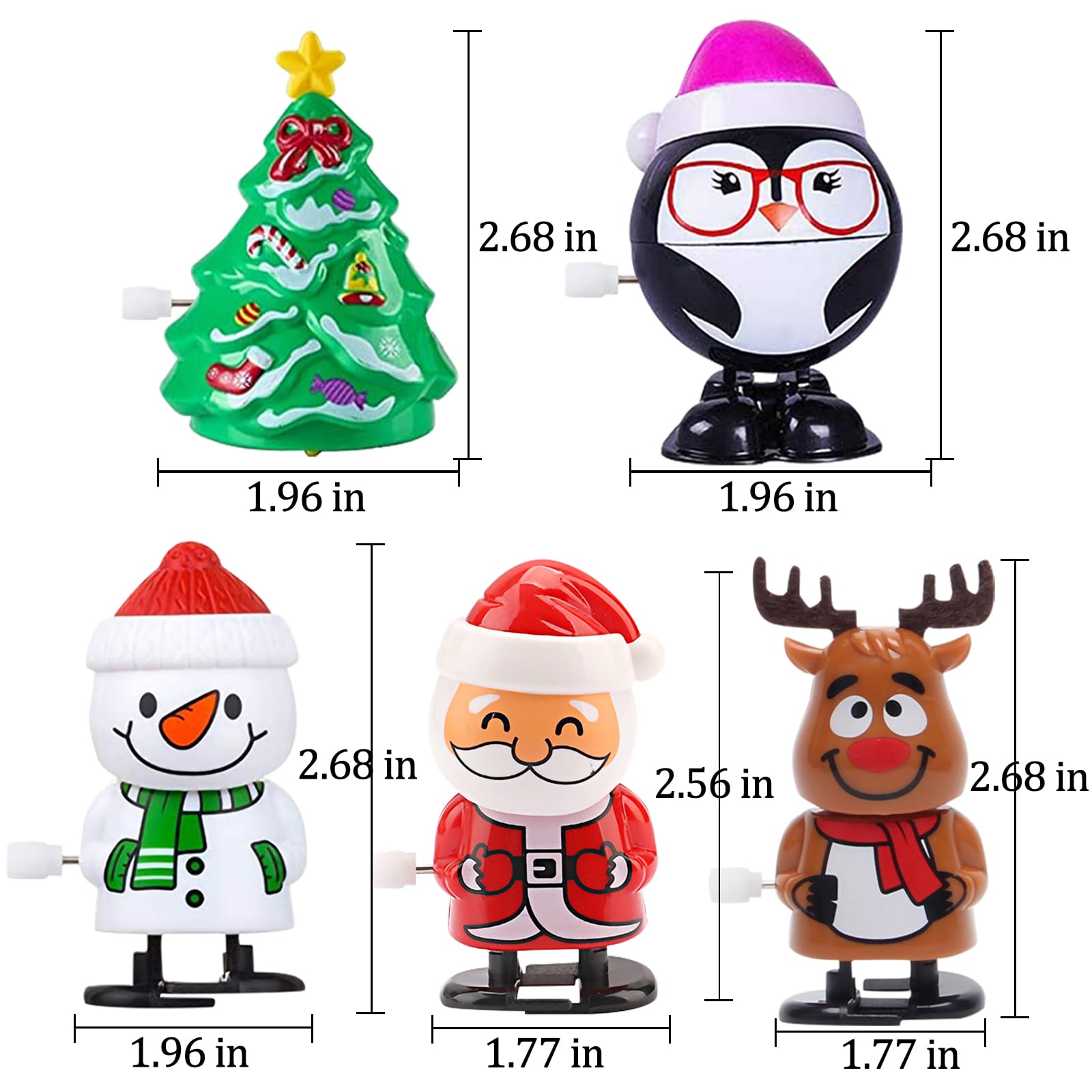 5 Pack Christmas Wind Up Toys - Fun Holiday Stocking Stuffers for Kids, Christmas Party Favors & Gifts | Perfect for Holiday Celebrations, Classroom Rewards & Festive Playtime