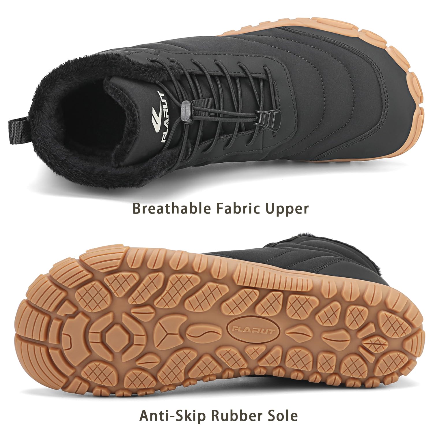 FLARUT Men's & Women's Snow Boots - Waterproof Winter Shoes with Warm Fur Lining, Anti-Slip Sole for Outdoor Activities | Perfect for Hiking, Snowy Days & Casual Wear