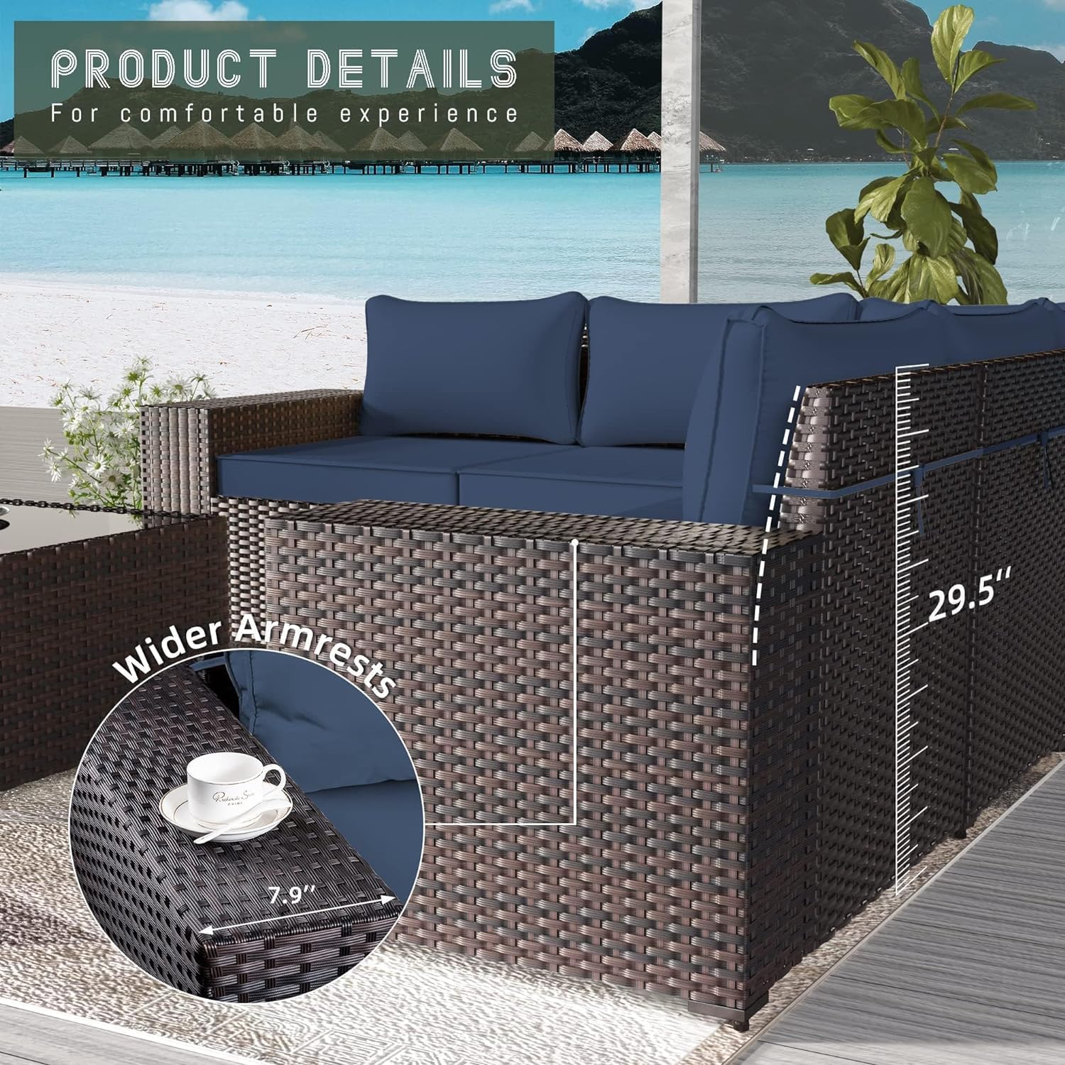 10-Piece Outdoor Patio Furniture Set with ETL Approved 45