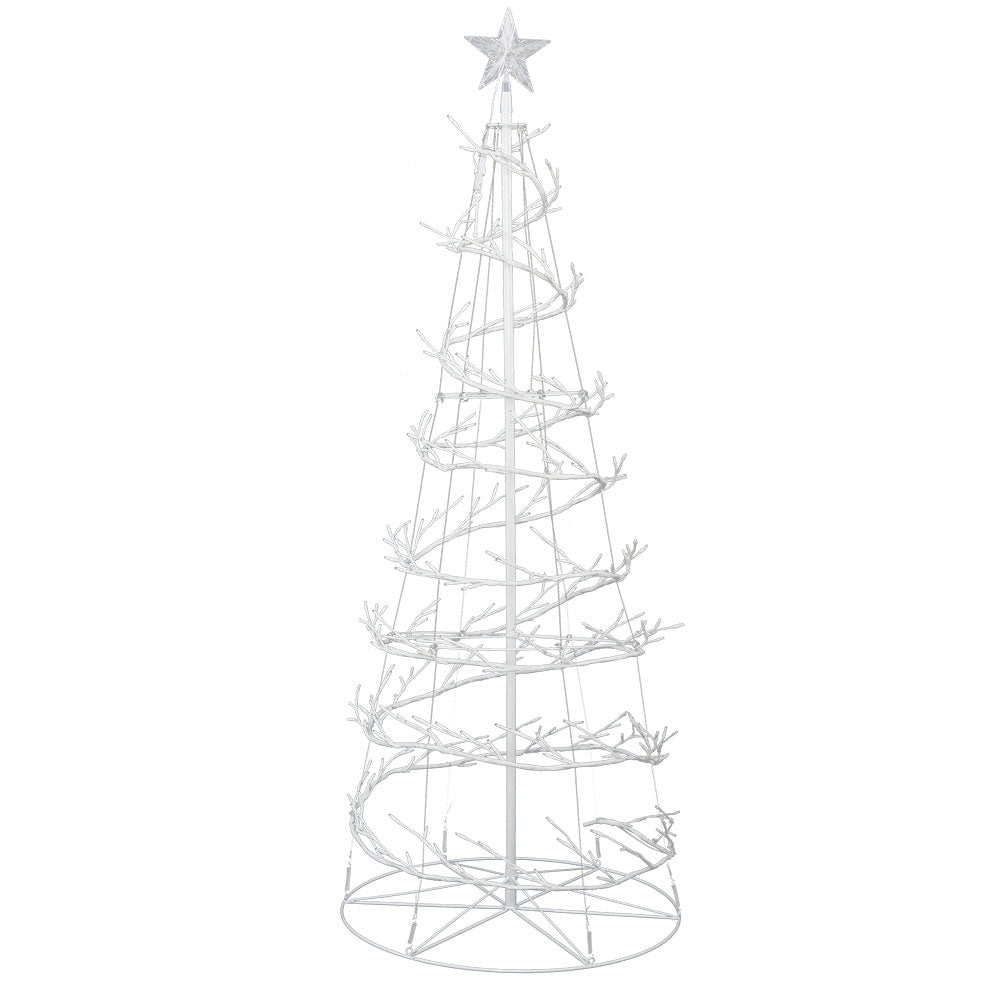 1.8M Pre-Lit Christmas Tree with 320 LED Cold White Lights & Fiber Optic Branches - Perfect for Home, Office, and Holiday Decorations