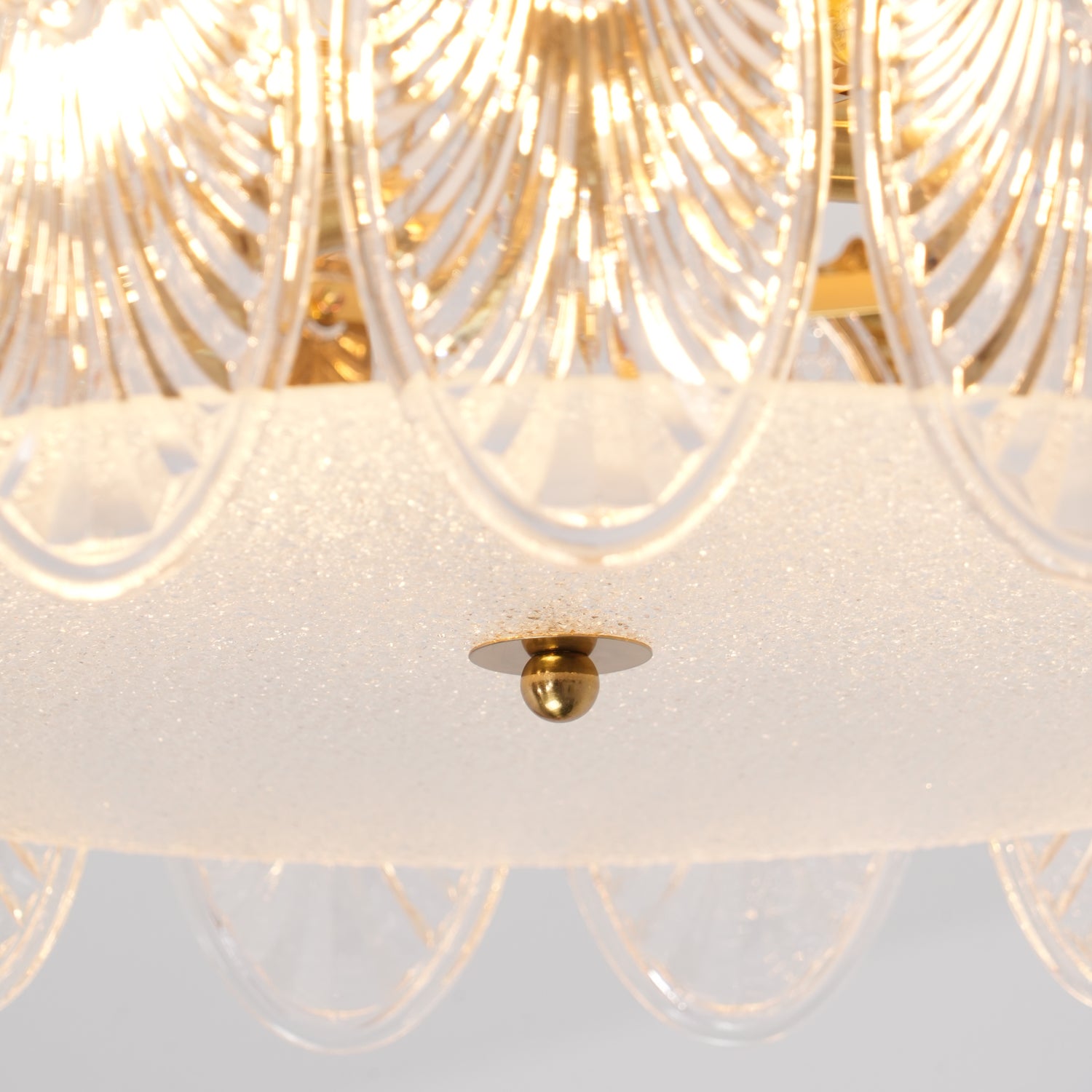 Elegant Decorative Pattern Glass Round Chandelier - Modern Crystal Ceiling Light Fixture for Dining Room, Bedroom, Living Room & Foyer Lighting