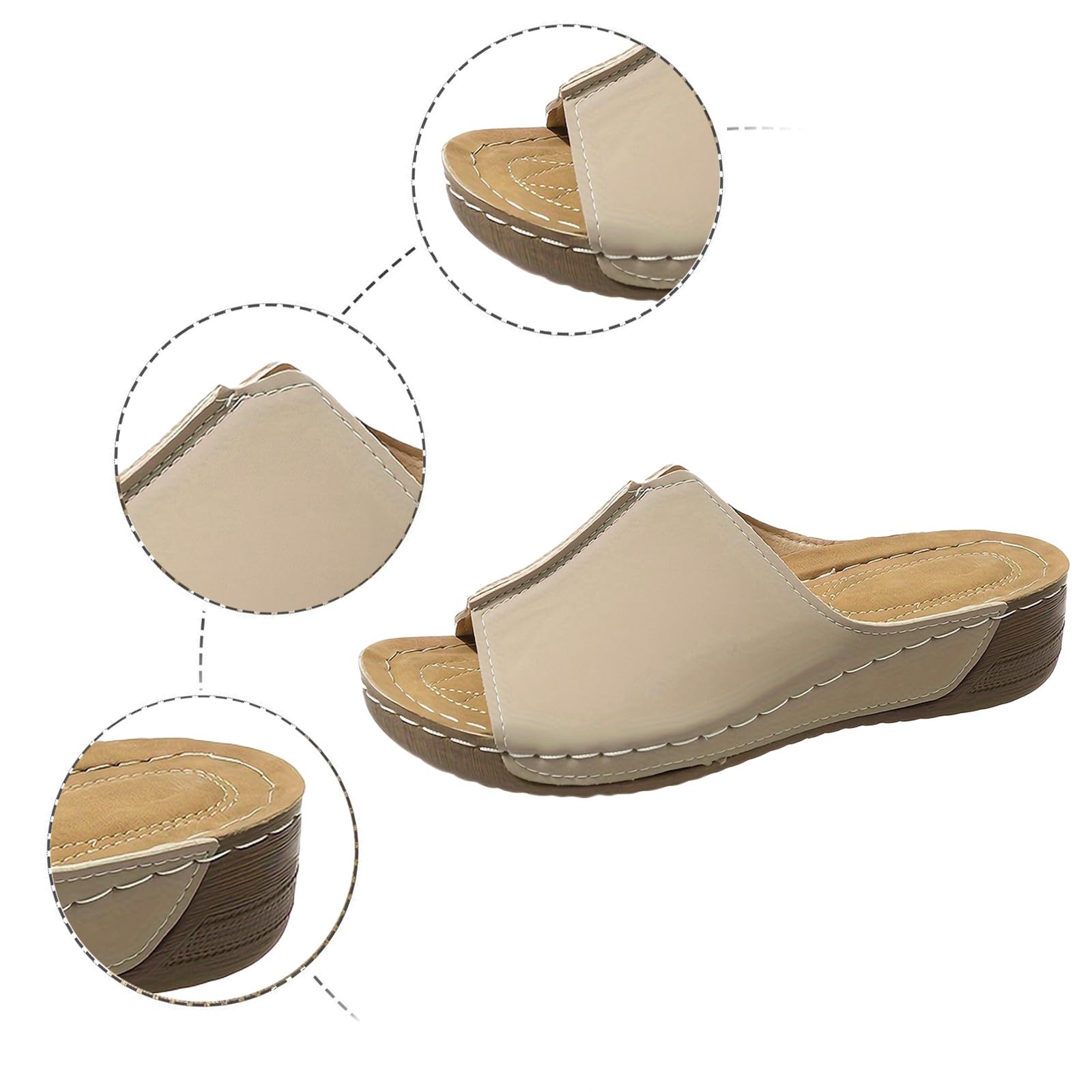 **Women's Orthopedic Sandals with Arch Support - Flat Walking Sandals for Summer 2024 - Comfortable Slides for Casual Wear, Travel & Outdoor Activities**