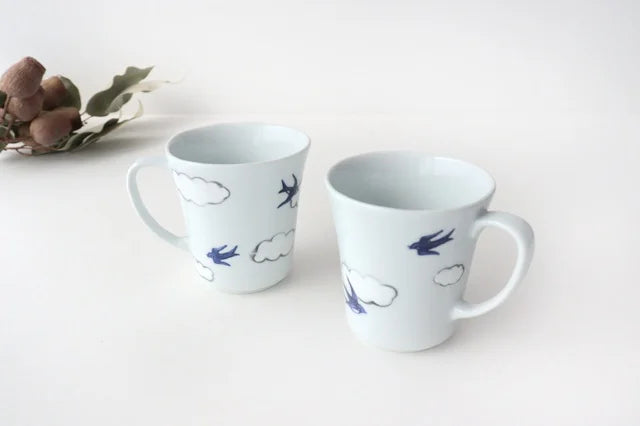 Arita Yaki Japanese Ceramic Tea & Coffee Mug Cup with Swallow Design - Perfect for Home, Office, and Gift Giving