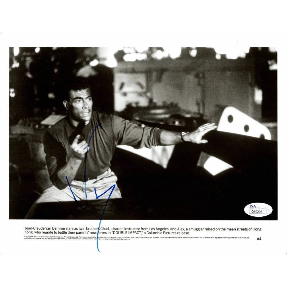 Jean Claude Van Damme Autographed 8x10 Photo - JSA Certified COA - Double Impact Signed Memorabilia - Perfect for Movie Fans, Collectors & Home Theater Decor
