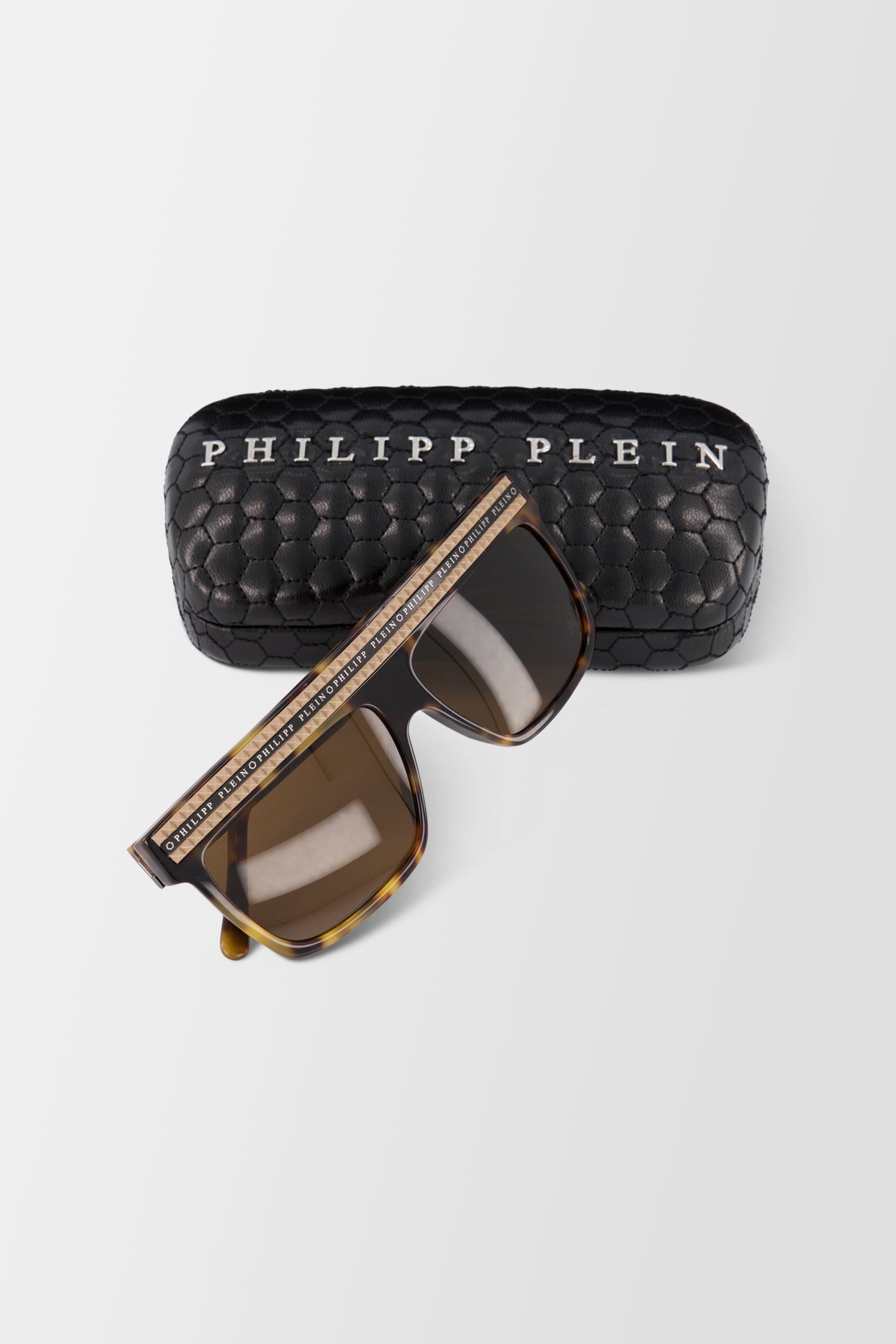 Philipp Plein Beige/Brown Sunglasses for Women & Men - Luxury Designer Shades for Outdoor, Beach, and Fashion Events