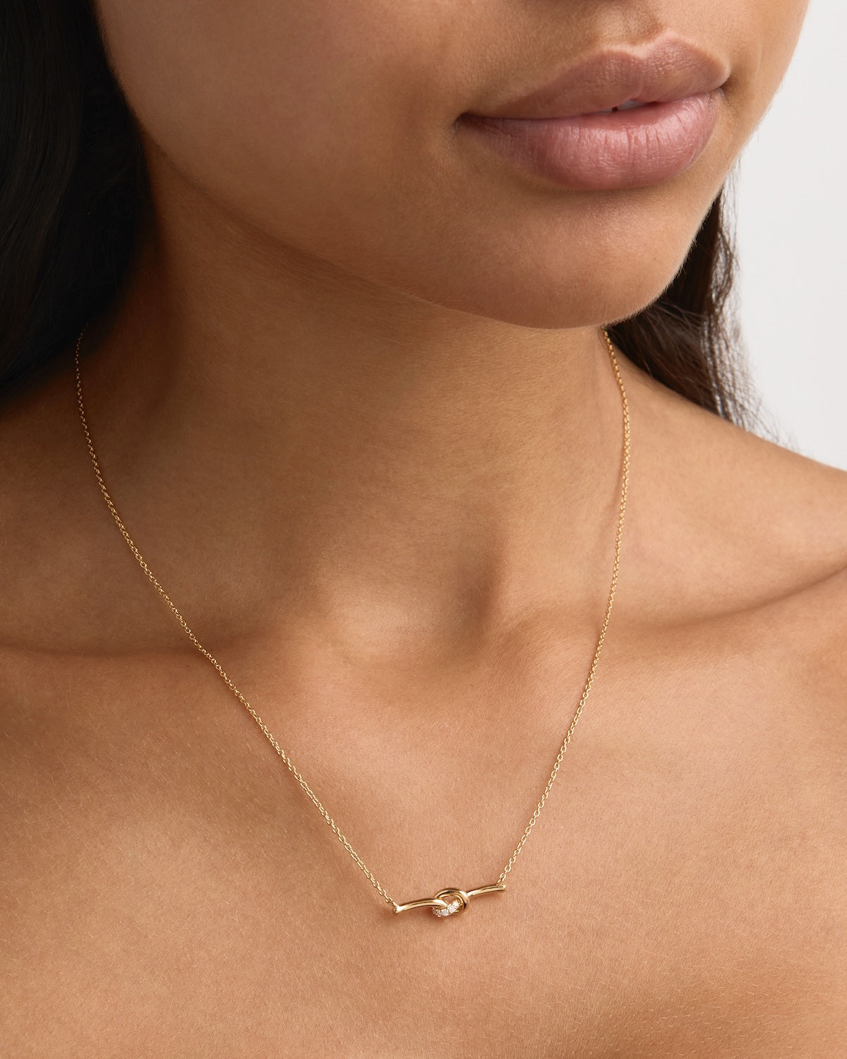 18K Gold Vermeil Love Knot Lab Grown Diamond Necklace for Women - Elegant Valentine's Day Gift, Anniversary Jewelry & Everyday Luxury Accessory