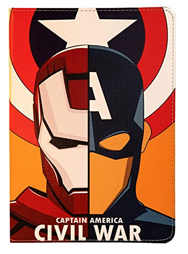 Marvel Comics Captain America Iron Man Spider-Man Stand Case Cover for Apple iPad Pro 9.7'' / iPad 9.7 / iPad Air 1-2 - Perfect for Home, Office & Travel Protection