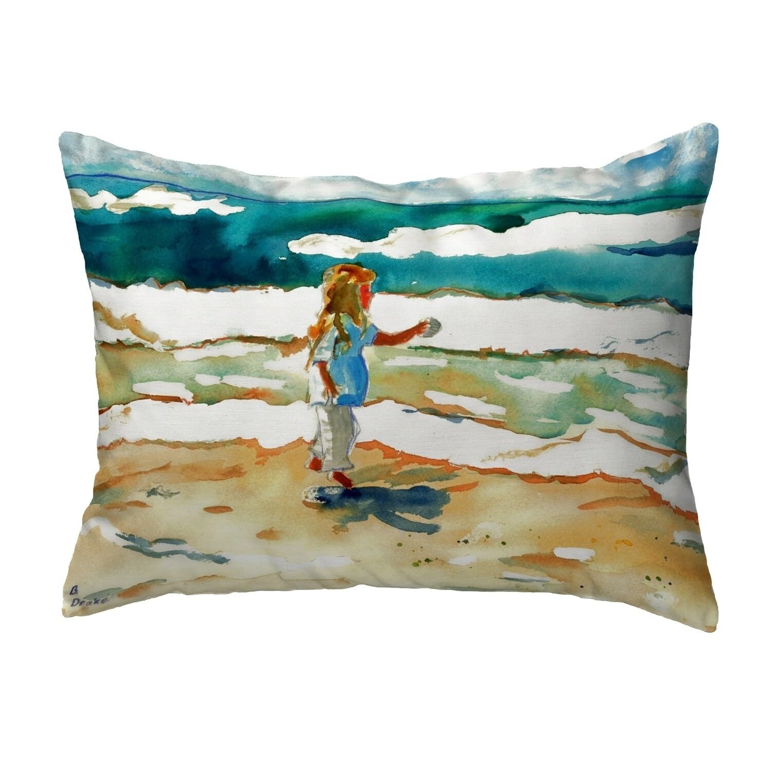 Betsy Drake KS602 Decorative Throw Pillow 11x14 Inches - Multi-Color Boho Style for Sofa, Bed, Couch & Home Decor