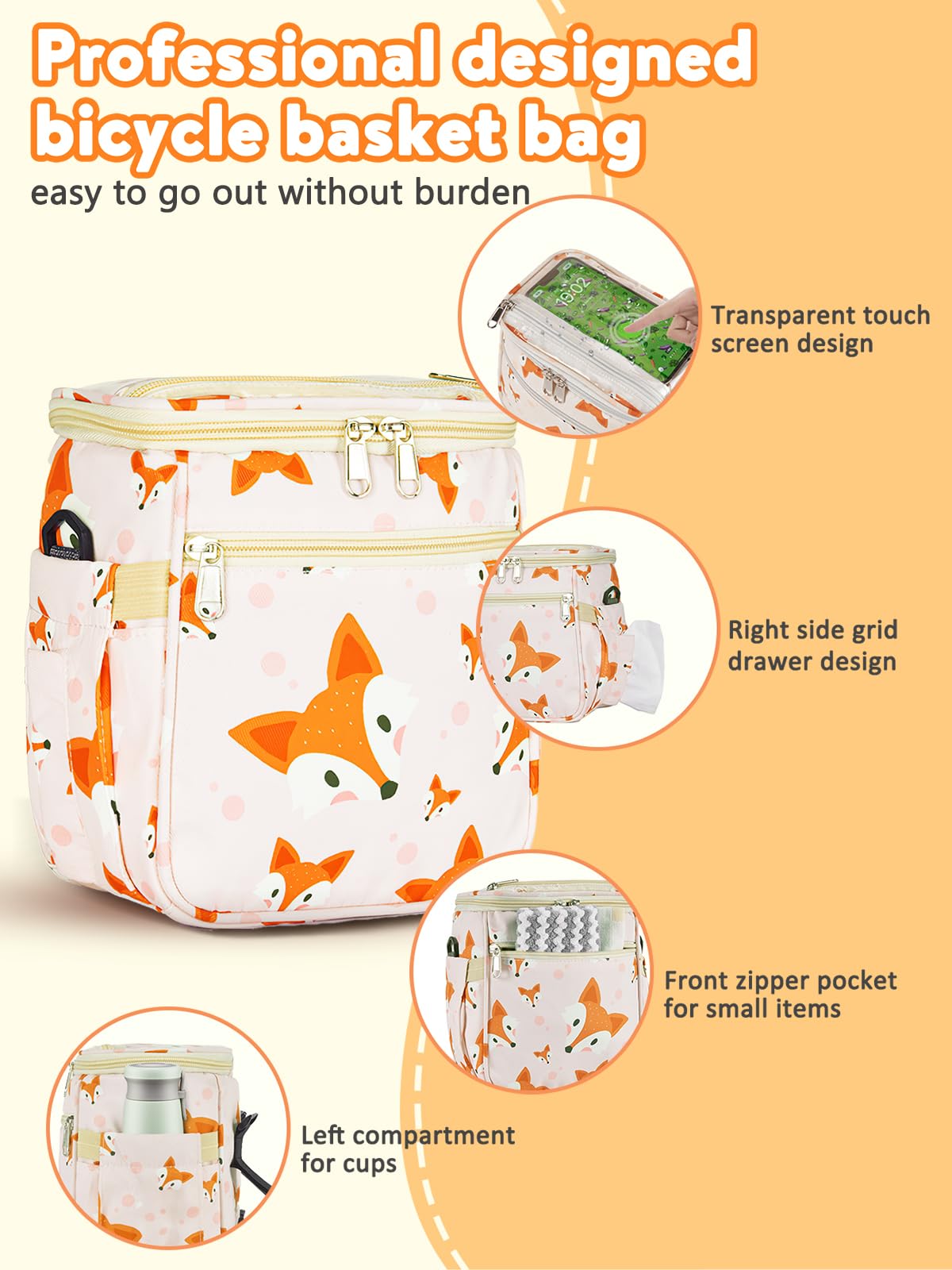 Kids Bike Basket - Front Handlebar Bag Organizer for Boys & Girls | Fits Balance Bikes, Tricycles & Scooters | Perfect for School, Park Rides & The Little Prince Theme