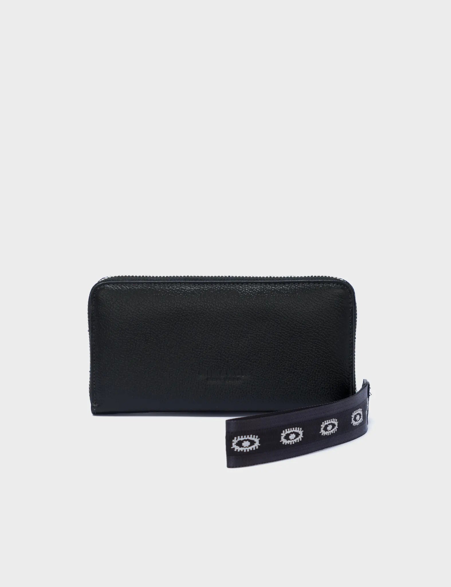 Francis Black Leather Wallet with All Over Eyes Embroidery - Stylish RFID Blocking Bifold Wallet for Men, Perfect for Everyday Use, Travel, and Business