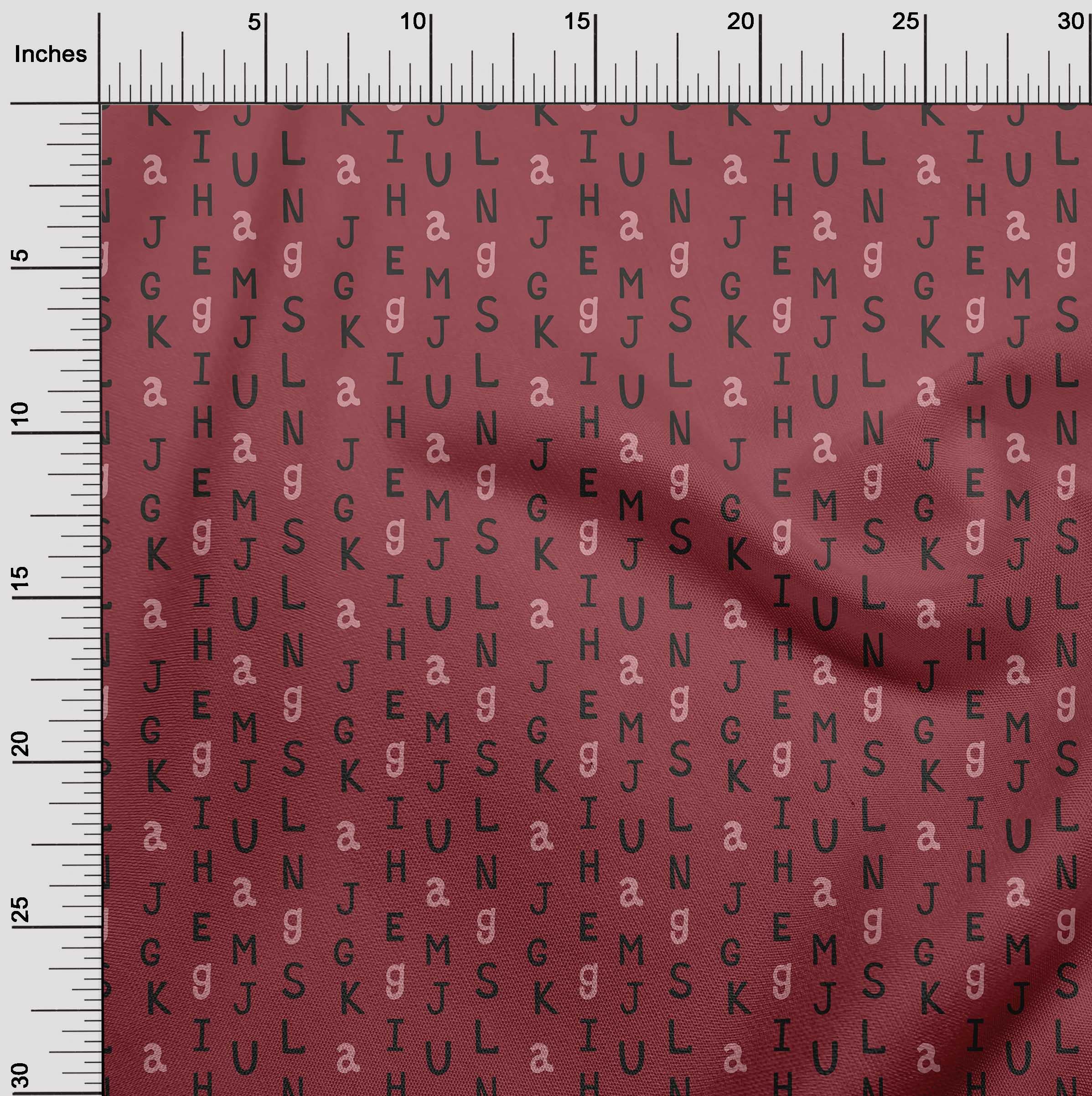 oneOone Velvet Red Fabric Alphabet Print DIY Sewing Material - 58 Inch Wide for Clothing, Quilting & Home Decor Projects | Soft, Durable & Easy to Sew