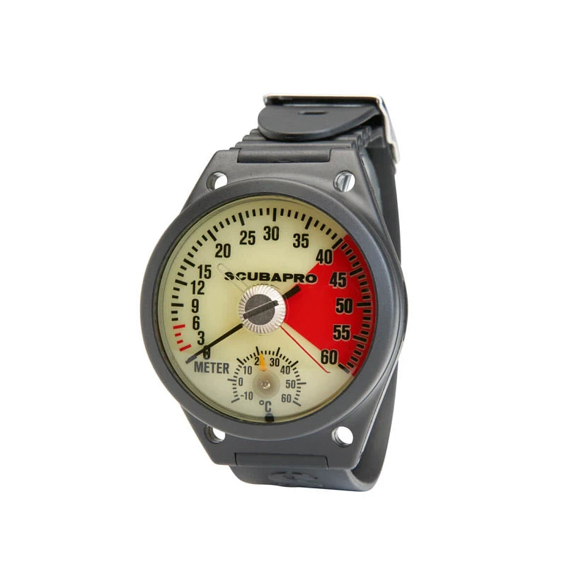 Scubapro Analog Depth Gauge Wrist Mount - Professional Dive Computer for Scuba Diving, Snorkeling & Underwater Exploration
