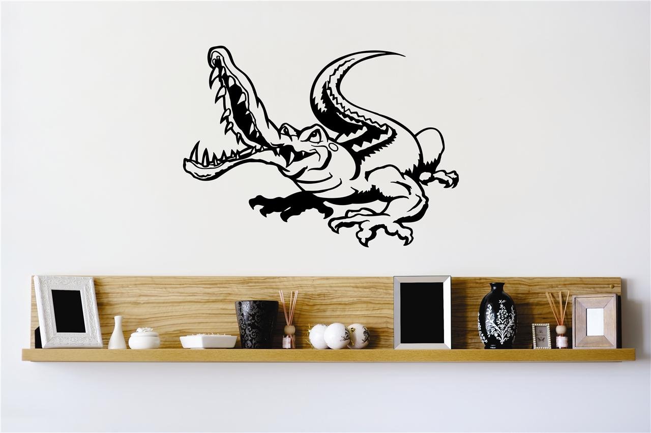 Removable Alligator Wall Decals - Swamp Animal Teeth & Claws Stickers for Bedroom DIY Decor (20x30 Inches) - Perfect for Kids Room, Nursery, and Themed Party Decorations