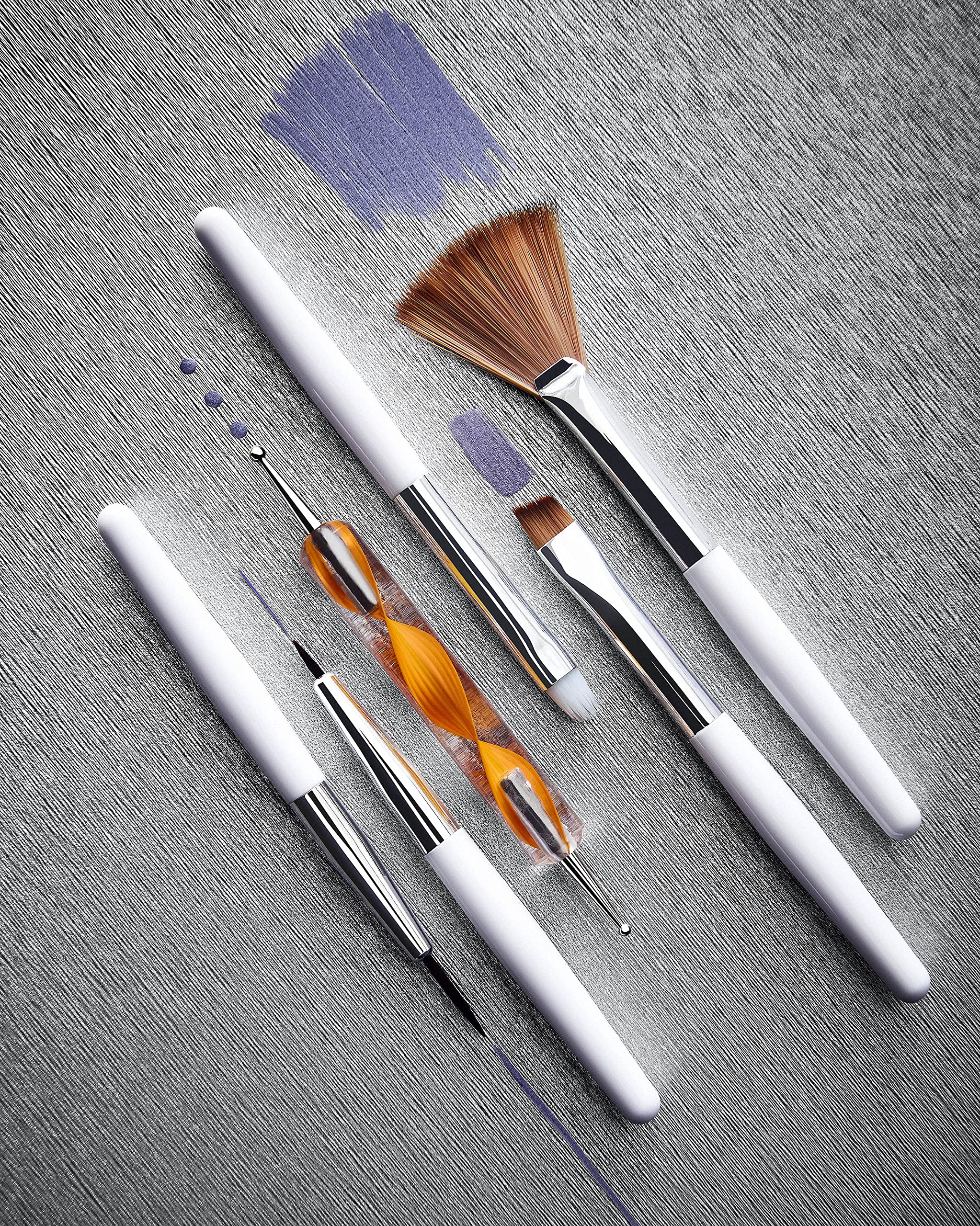 Sally Hansen Nail Salon Pro Brush Kit - 2 Pack Professional Nail Art Brush Set with Fine Tips for Gel, Acrylic & Dip Powder Nails - Perfect for DIY Manicures & Salon Quality Nail Designs