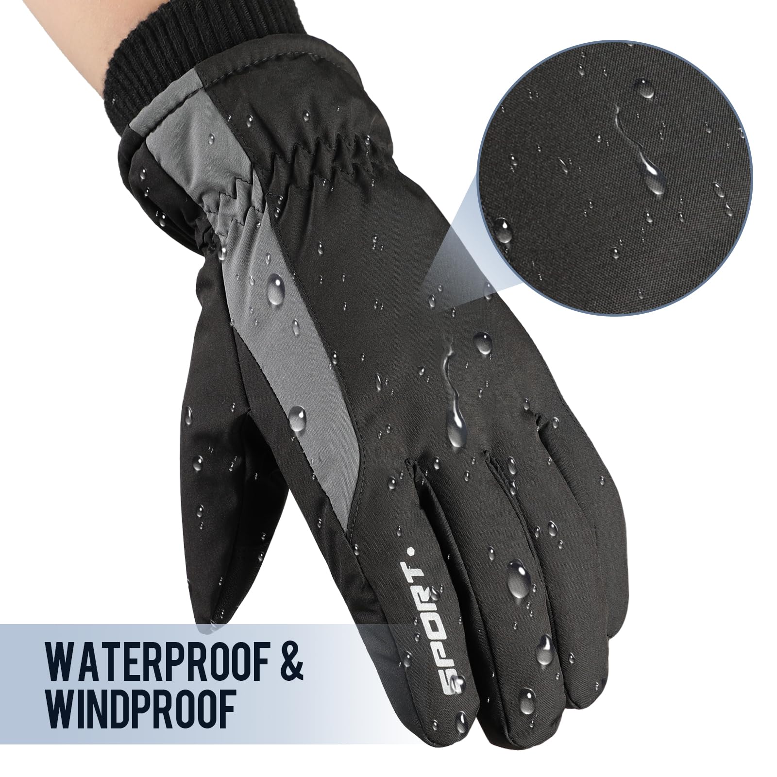 DOFOWORK Waterproof Ski Gloves for Men & Women - Thermal Winter Snowboard Gloves with Breathable Technology for Cold Weather - Perfect for Skiing, Snowboarding & Outdoor Winter Activities