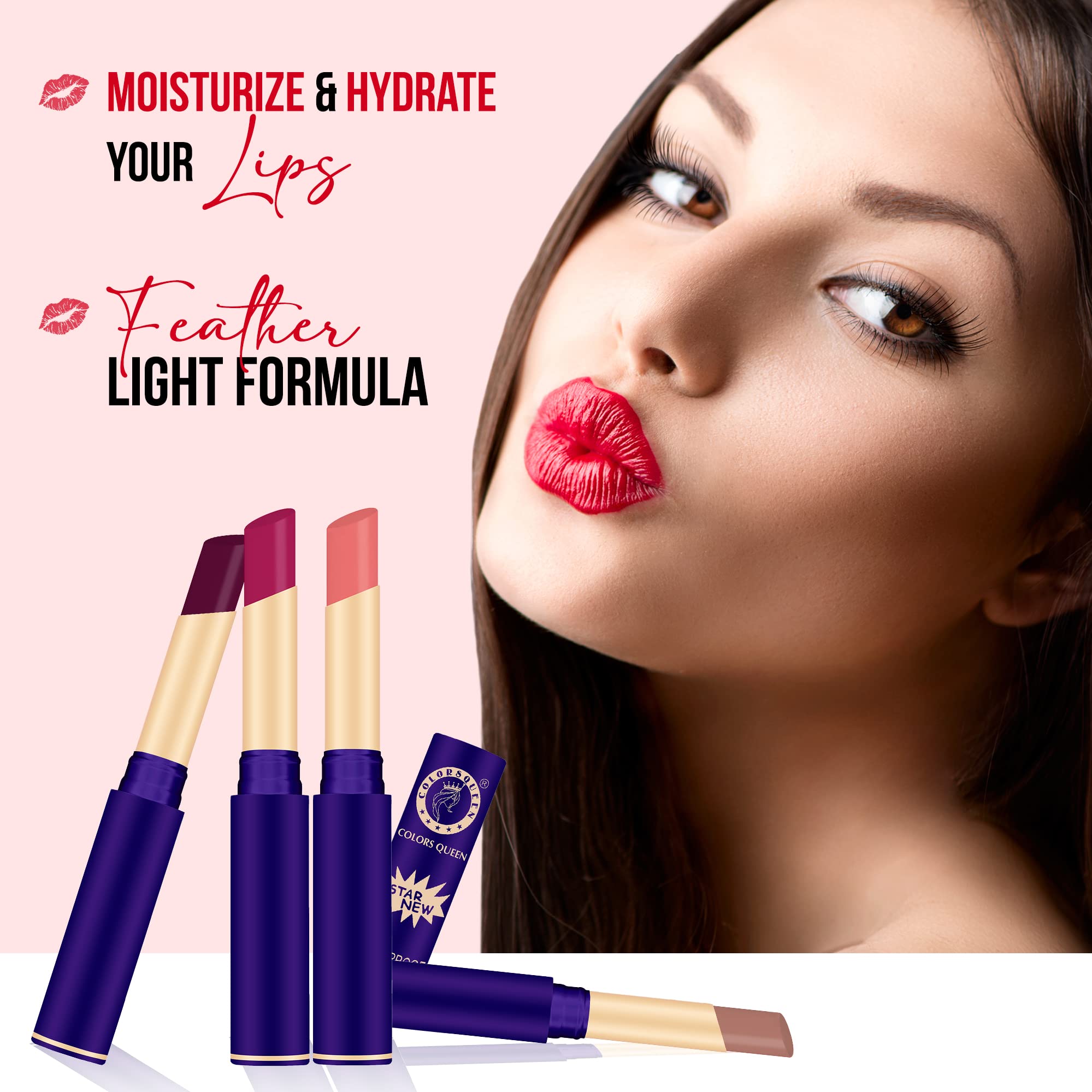 COLORS QUEEN Matte Lipstick - Hot Mahogany Long Lasting Lip Color for Women | Perfect for Date Night, Parties & Everyday Wear