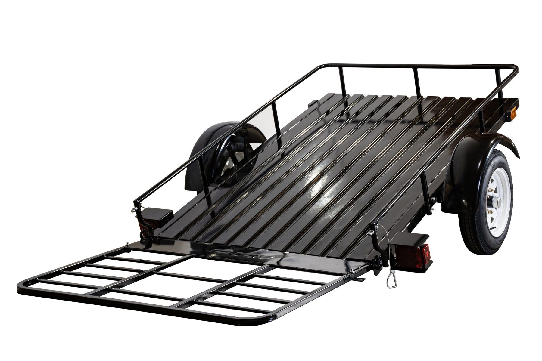 DK2 MMT4X6O 4x6 ft Single Axle Open Utility Trailer - 1295 lbs Capacity, Powder Coated Black - Perfect for Hauling ATVs, Motorcycles, Lawn Equipment & DIY Projects (Manufactured by RFB Canada)