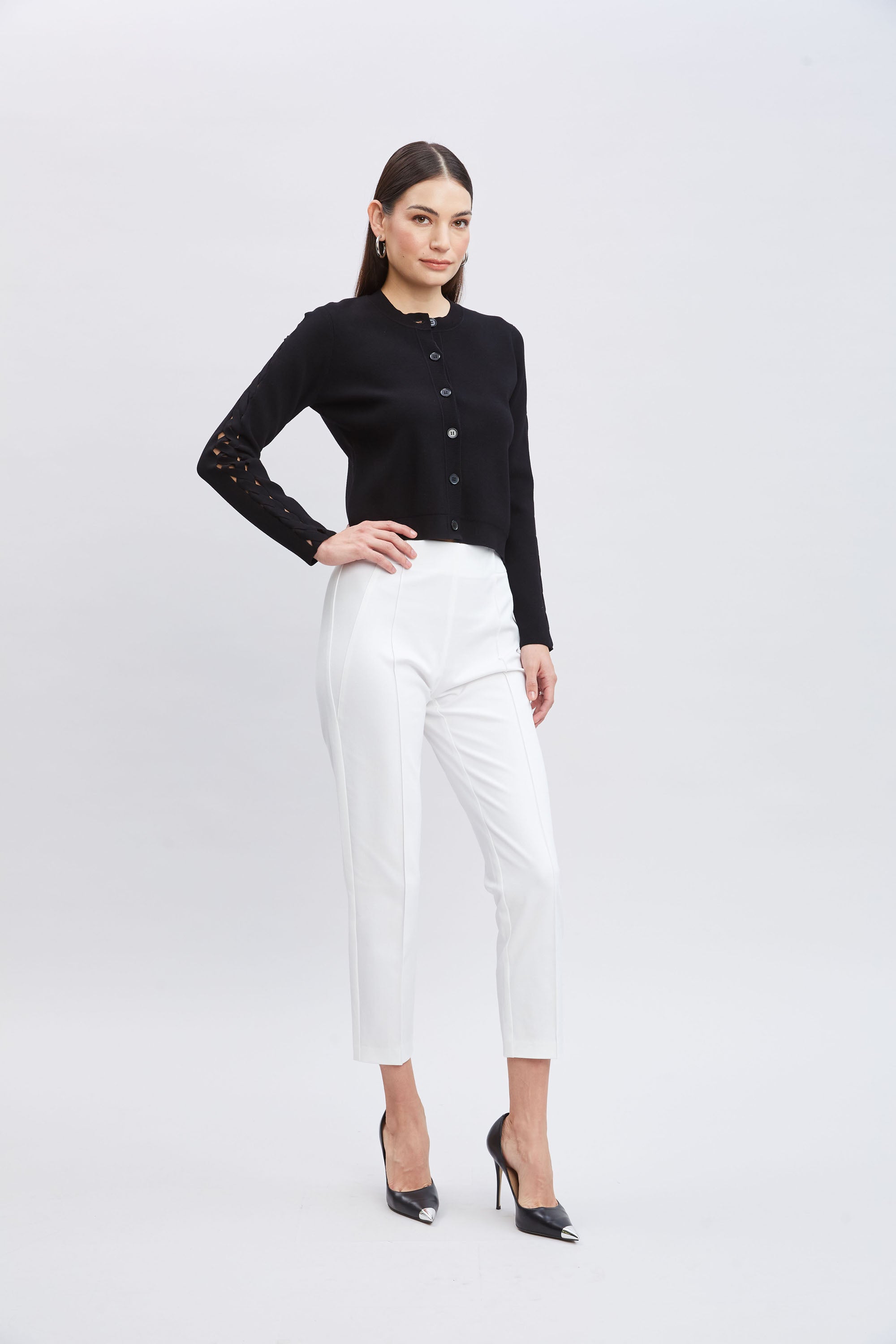 Contour Slim Cropped Pants for Women - High Waisted Stretch Ankle Pants - Comfortable Work Pants for Office, Business Casual & Travel