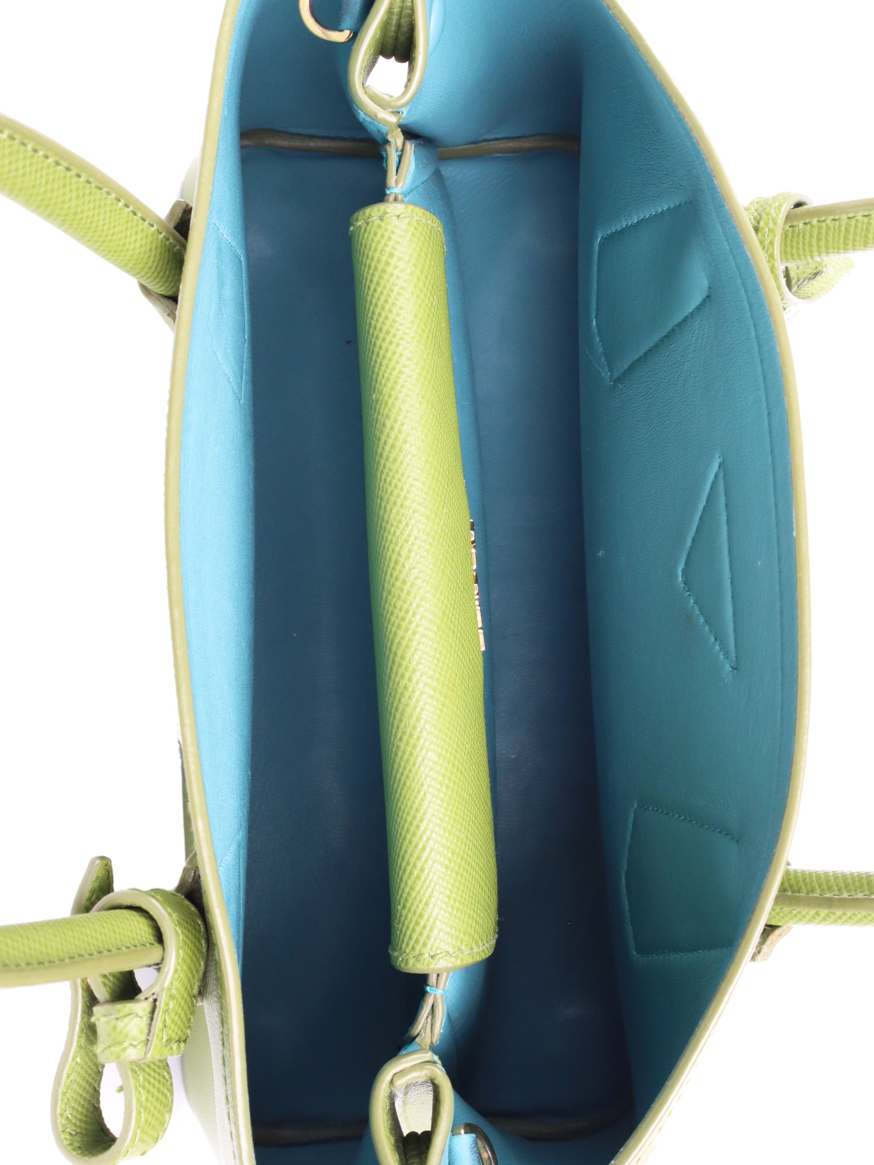 Prada Green Medium Double Bag - Luxury Leather Shoulder Handbag for Women | Perfect for Work, Travel & Everyday Use