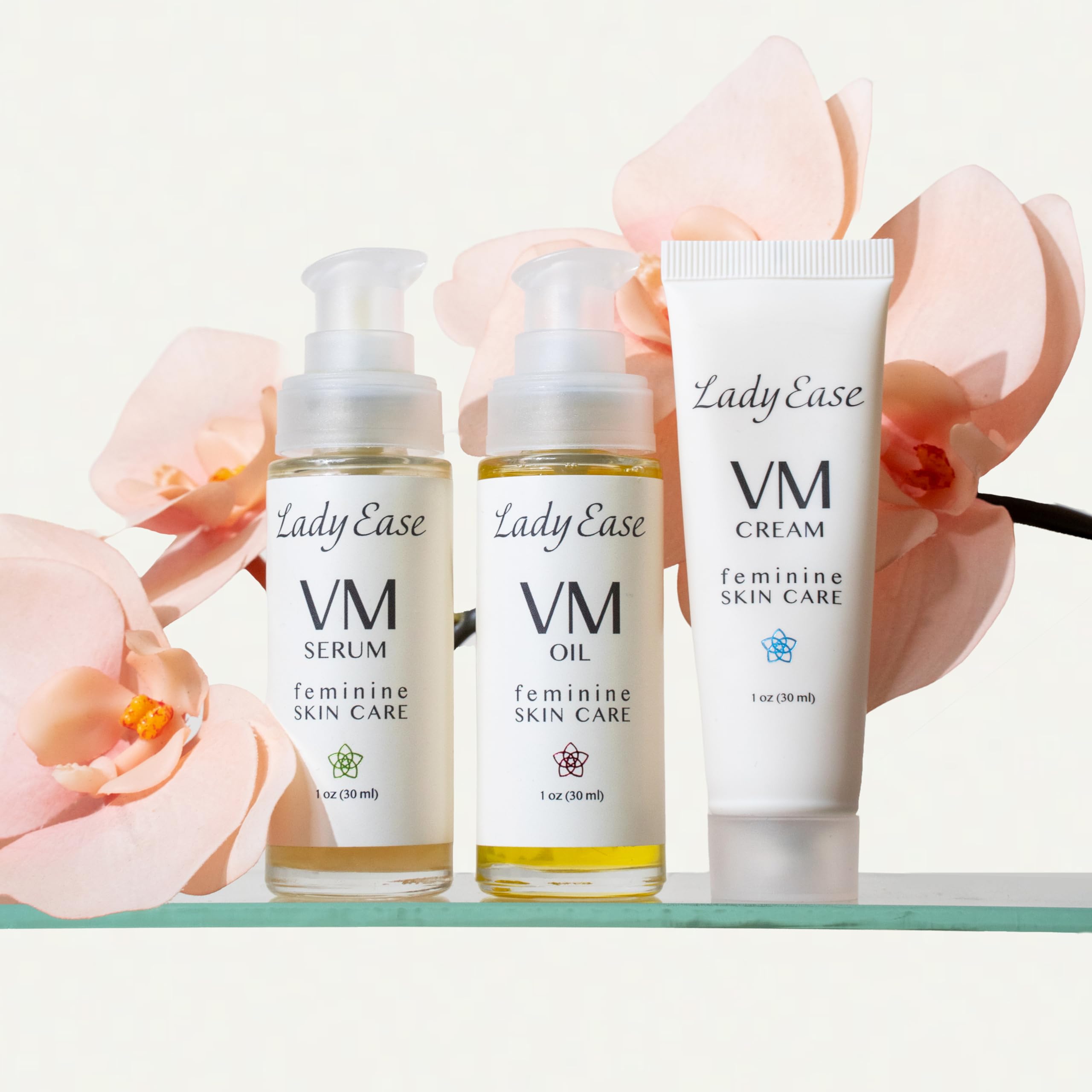 Organic Vaginal Moisturizer Set - VM Oil, VM Serum & VM Cream for Dryness Relief - Hydrating, Nourishing & Soothing Intimate Care - 3oz - Perfect for Menopause, Postpartum & Daily Comfort