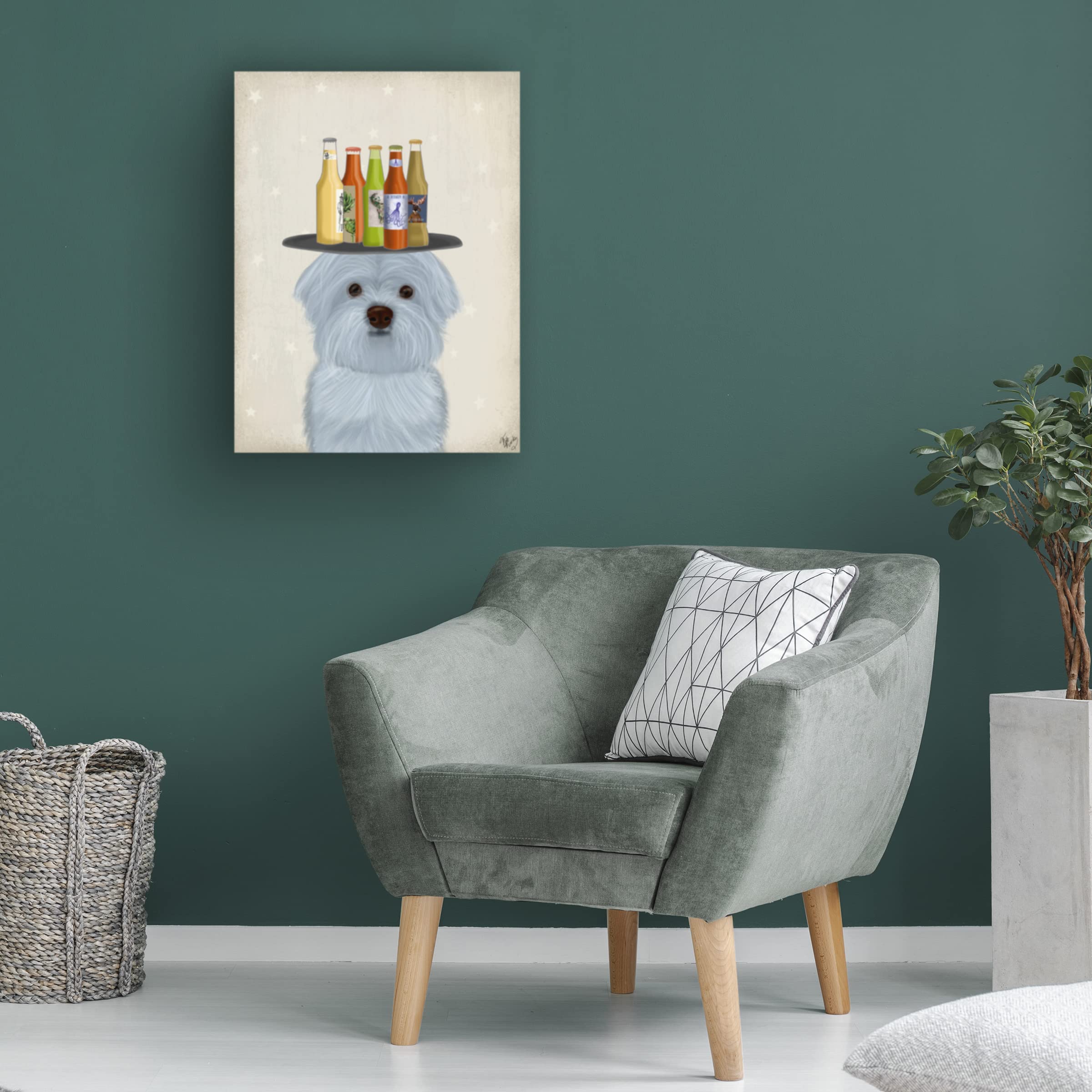 Trademark Fine Art 'Newfoundland Beer Lover' Canvas Wall Art Print by Fab Funky - Perfect for Home Bar Decor, Man Cave & Gift for Beer Enthusiasts