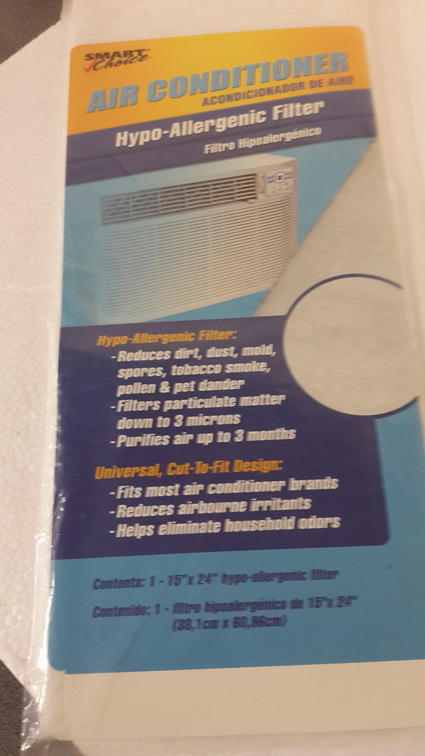 Smart Choice Air Conditioner Hypo-Allergenic Filter - HEPA Replacement Filter for Allergy Relief, Dust & Pollen Removal - Perfect for Bedrooms, Living Rooms & Offices