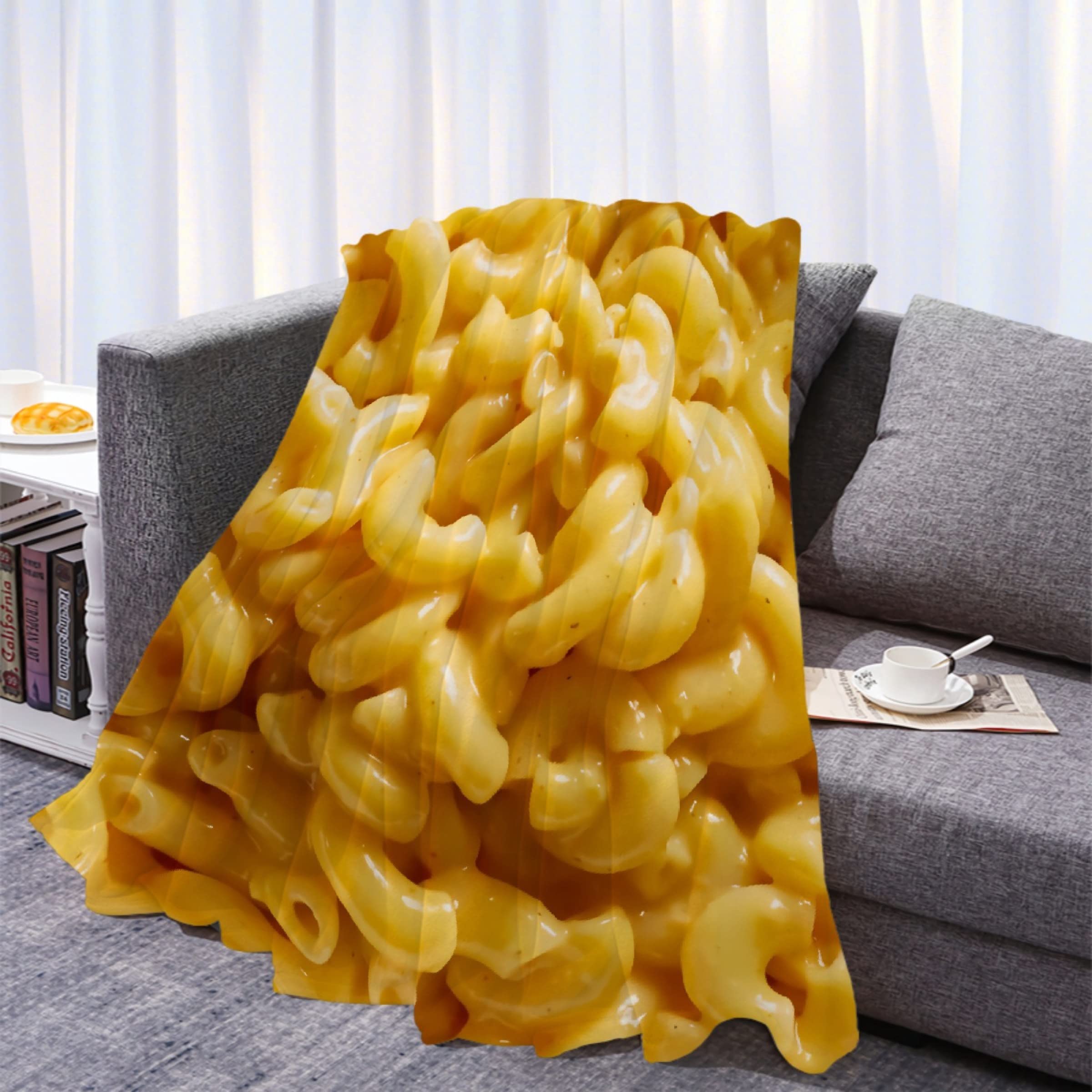 Ultra Soft Plush Cheese Throw Blanket - Warm Cozy Flannel Bed Quilt for Couch, Sofa & All Season Use - 90x120 Inches Family Size - Perfect for Movie Nights, Camping & Home Decor
