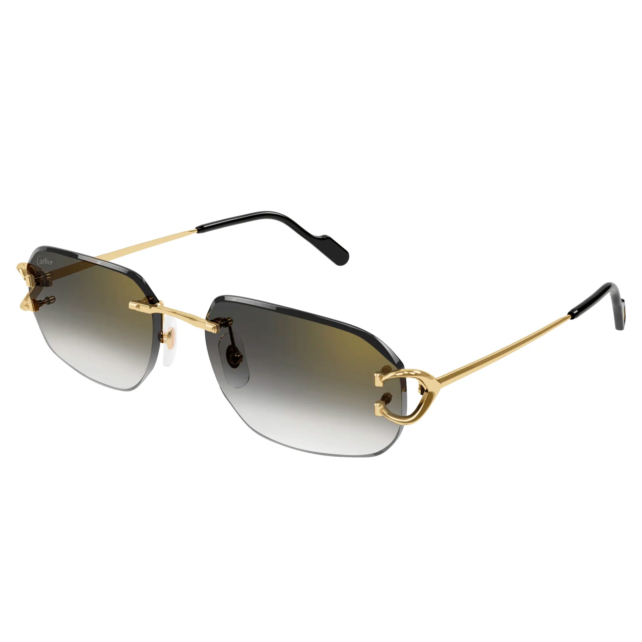 Cartier CT0468S 001 Gold Grey Polarized Sunglasses for Women - Luxury Designer Shades for Driving, Beach & Outdoor Fashion