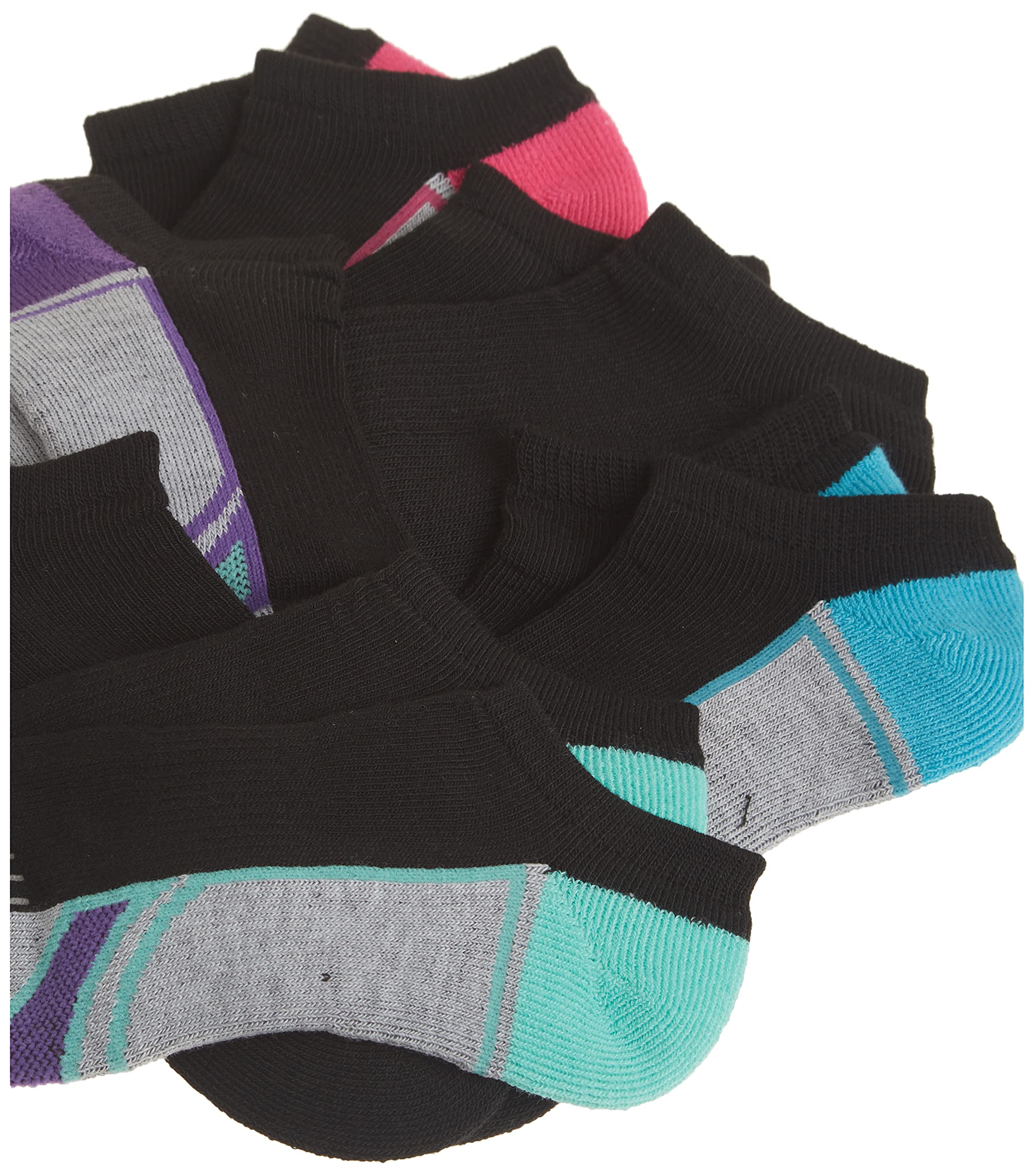 Fruit of the Loom Girls' No Show Socks 6-Pack - Breathable Everyday Active Socks for School, Sports & Casual Wear