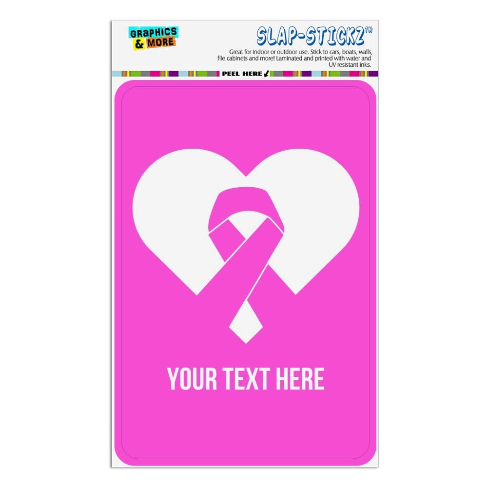 Personalized Custom 1 Line Breast Cancer Pink Ribbon Heart Sign - Home, Office & Business Decor - Perfect for Awareness Events, Fundraisers & Support Gifts