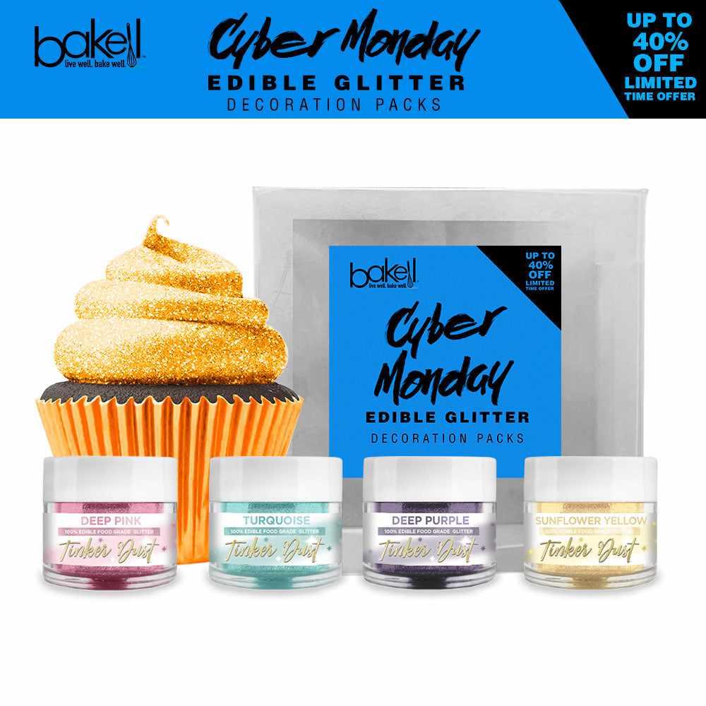 Tinker Dust Edible Glitter Combo Pack B (4 PC Set) - Food Safe Sparkles for Cakes, Cupcakes & Drinks - Perfect for Baking, Party Decor & DIY Crafts