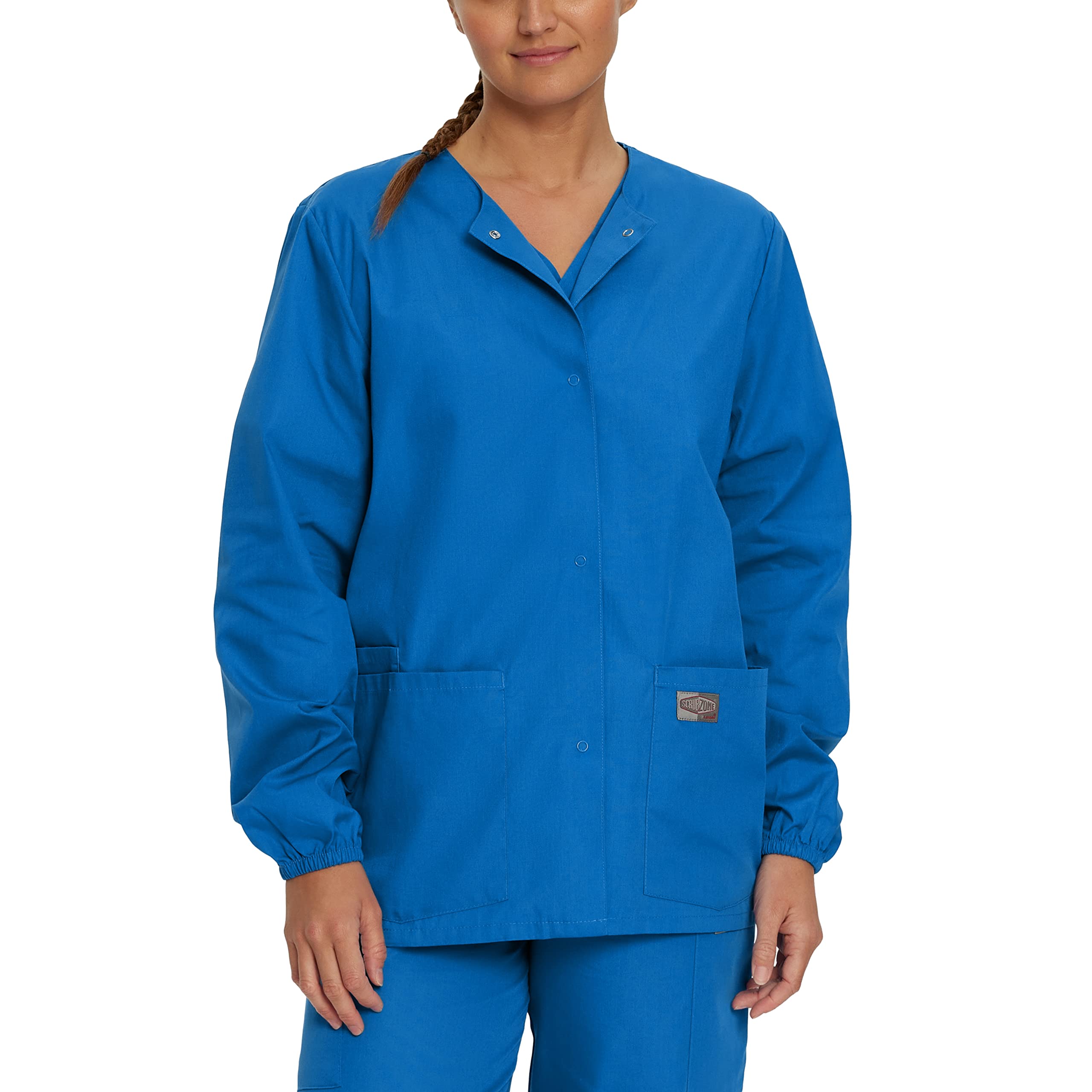 Landau Scrub Zone Relaxed Fit 2-Pocket Snap-Front Scrub Jacket for Women 75221 - Comfortable Medical Uniform for Nurses, Doctors & Healthcare Professionals - Perfect for Hospitals, Clinics & Long Shifts