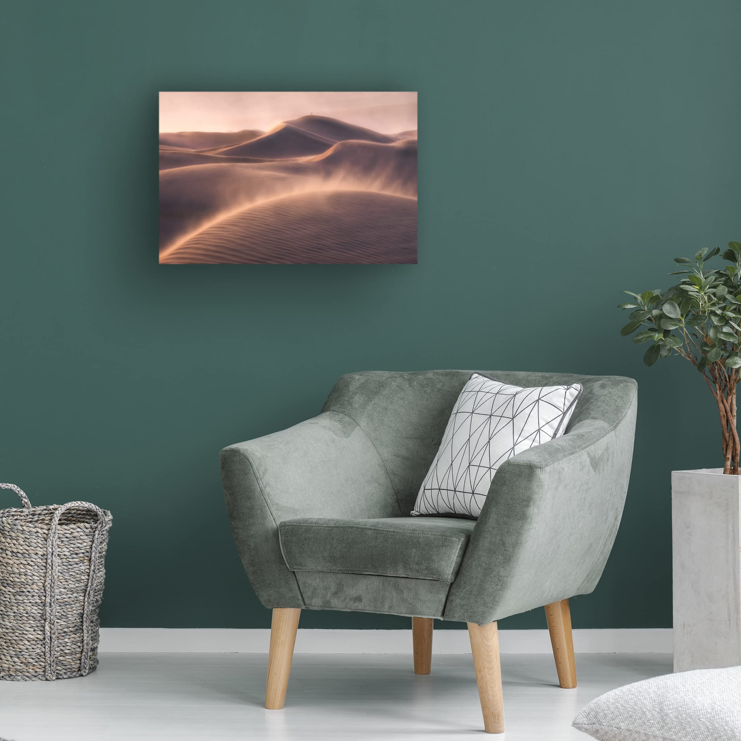 Trademark Fine Art 'Viento De Arena' Canvas Wall Art Print by Inigo Cia - Desert Wind Landscape Painting for Living Room, Bedroom & Office Decor