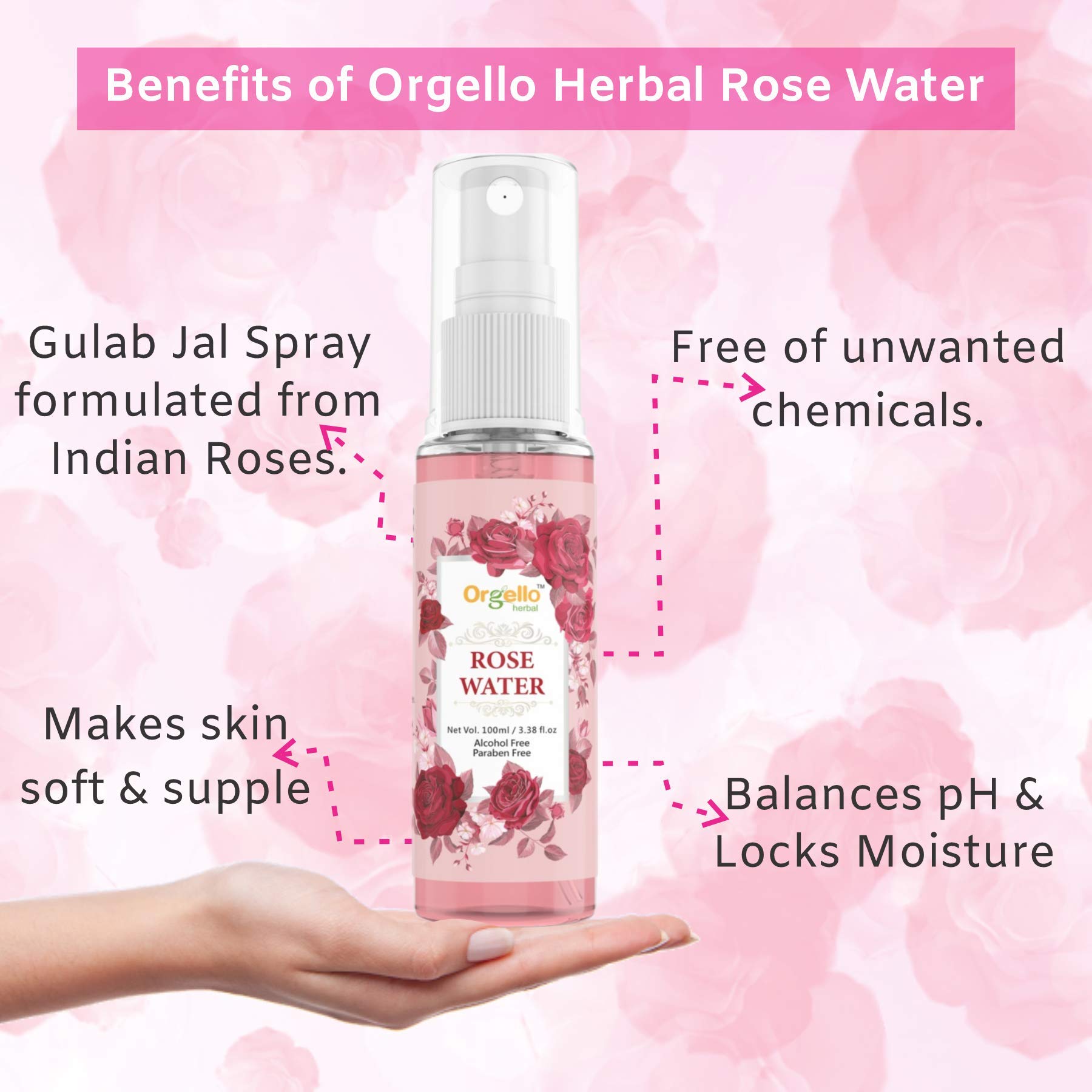 Orgello Cucumber Toner Mist, Aloe Vera Massage Gel & Rose Water Spray Set (3-Piece Skincare Kit) - Hydrating Face & Hair Care for Daily Use, Travel & Spa