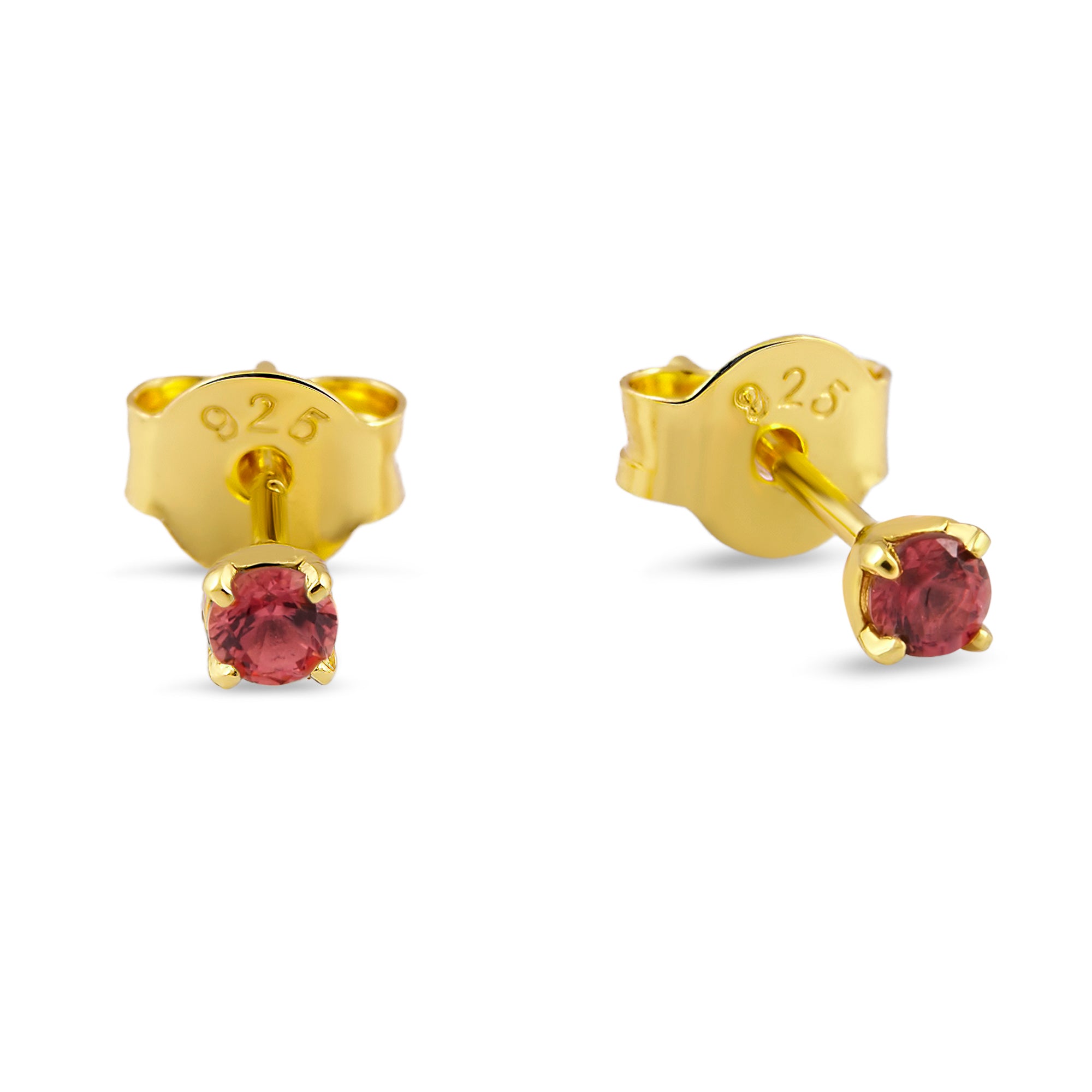 Exquisite 14K Gold Garnet Stud Earrings for Women - Perfect for Everyday Wear, Parties & Gifts