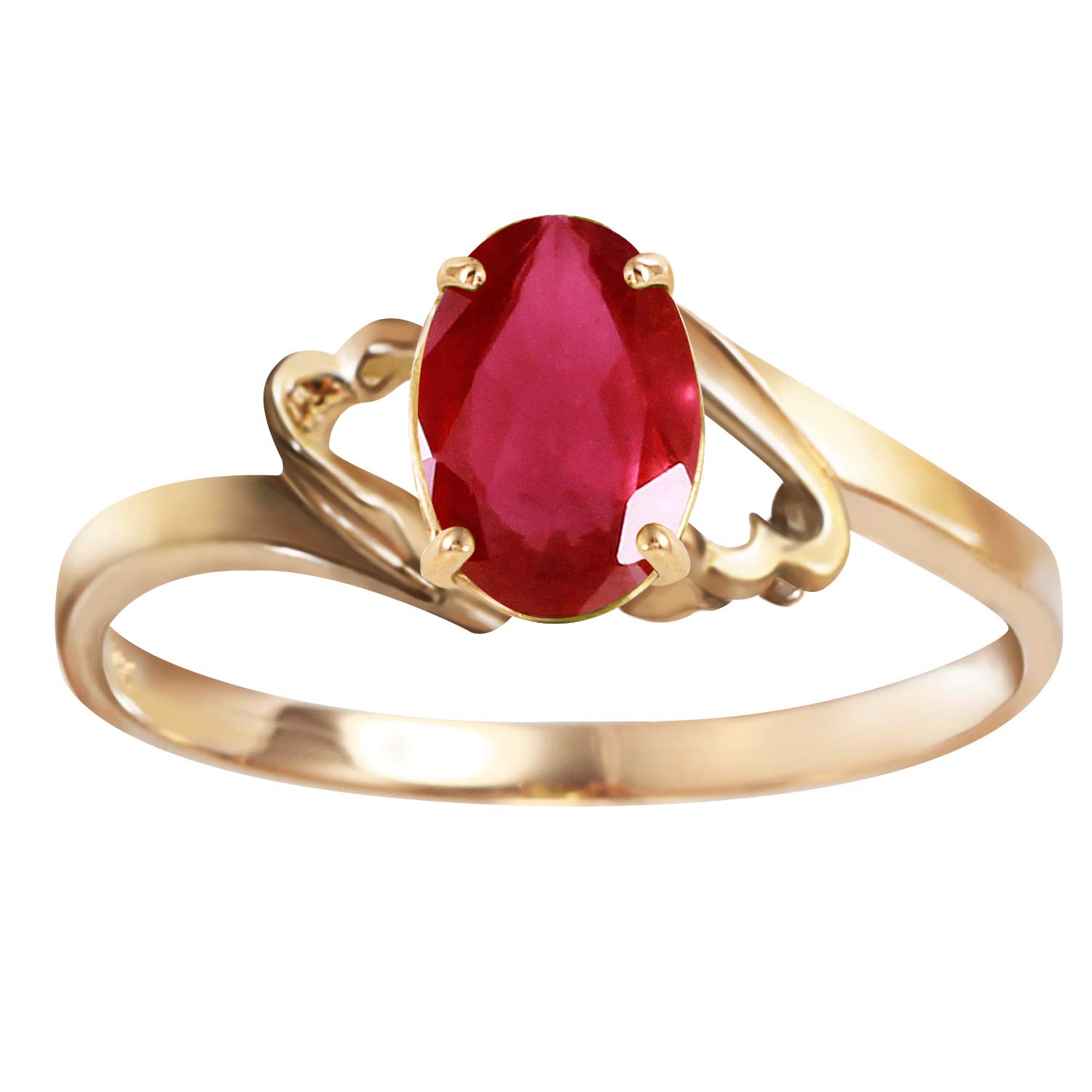 14K Solid Gold Ring with 1.15ct Oval Ruby - Galaxy Gold GG Elegant Jewelry for Women, Perfect for Engagement, Anniversary & Special Occasions