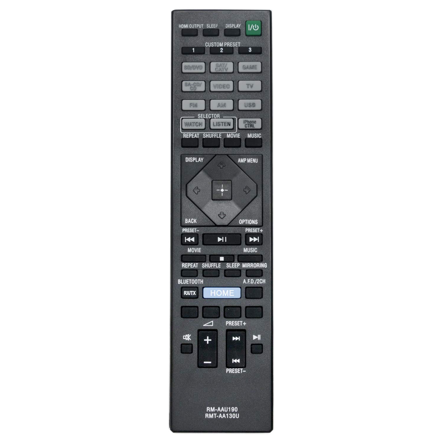 Original Sony RMT-AA130U Replacement Remote Control Compatible with STR-DN1060/STR-DN860/STR-DH550/STR-DH750 AV Receivers - Perfect for Home Theater System & Entertainment Setup