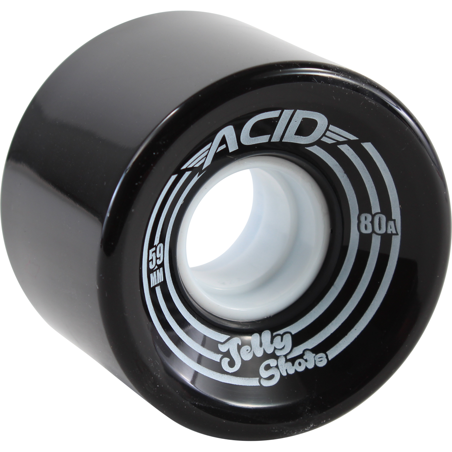 59mm Black Acid Jelly Shots Skateboard Wheels - Set of 4 - High Performance Wheels for Street Skating & Park Tricks