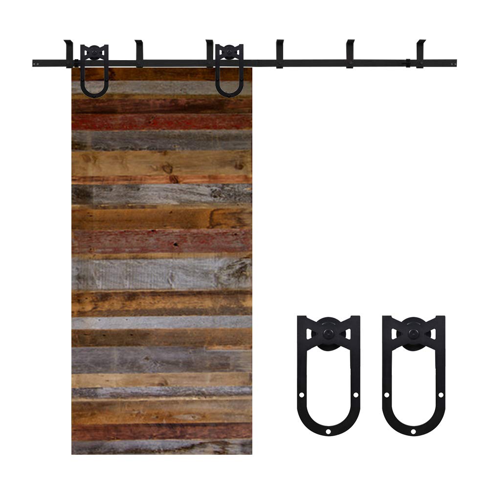 4-12FT Sliding Barn Door Hardware Kit - Ceiling Mount Style with 6FT Rails for 36