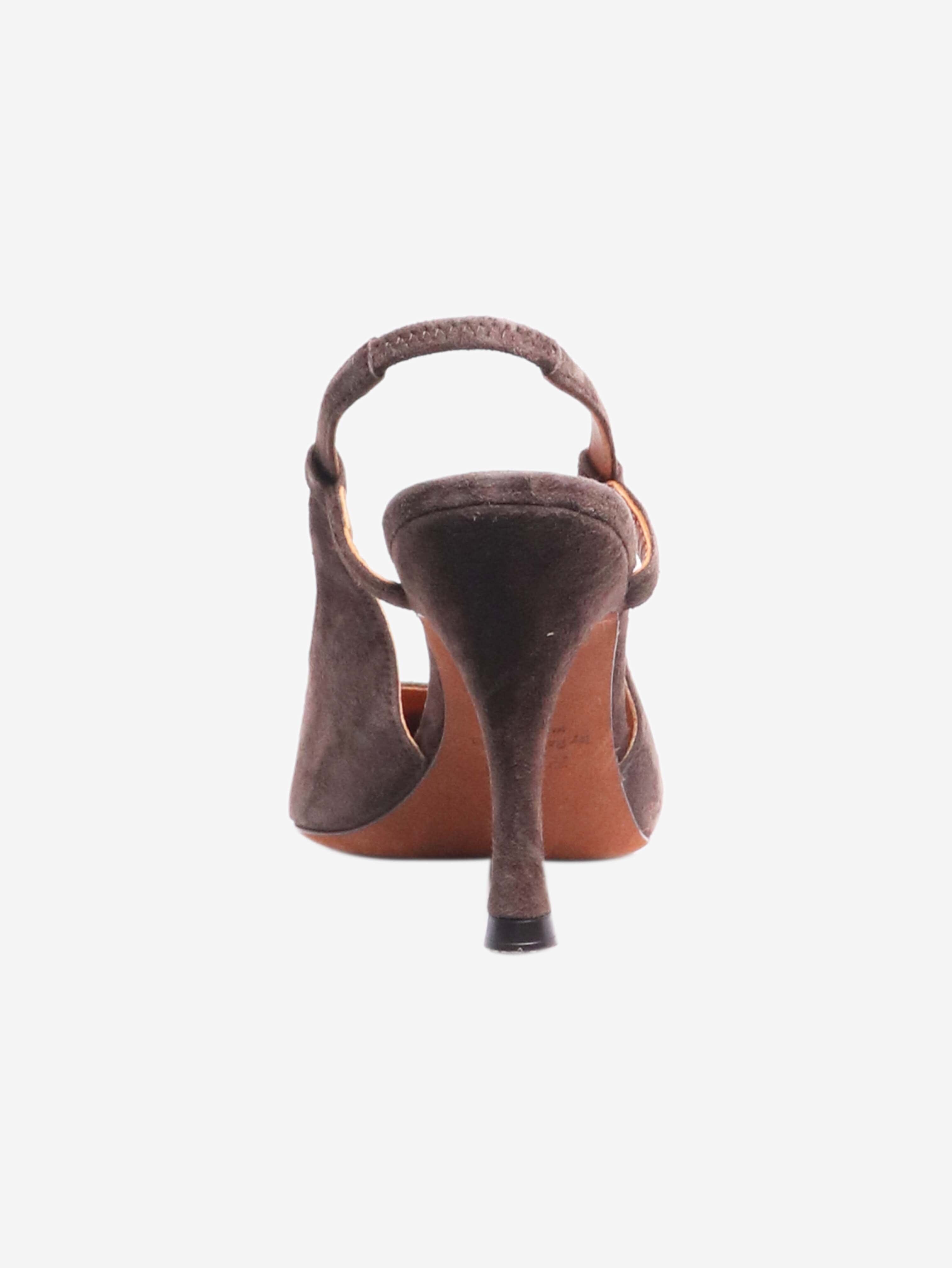 Stylish Brown Suede Slingback Pumps Women's Size EU 39 (US 8.5) - Comfortable Heels for Office, Party & Special Occasions