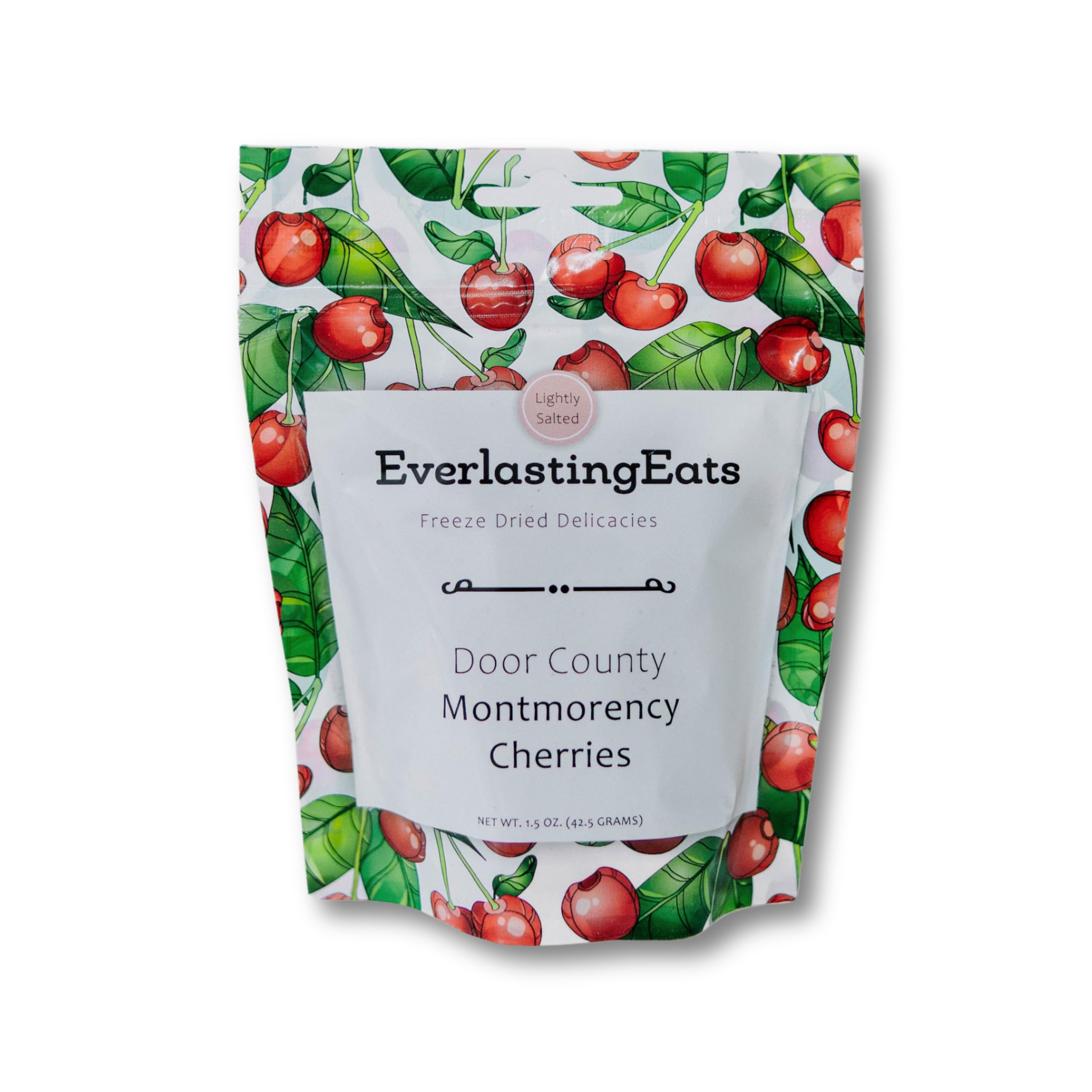 EverlastingEats Freeze-Dried Montmorency Tart Cherries - Lightly Salted, Gluten-Free, No Added Sugar, Non-GMO, Vegan Snack - 1.5oz (42g) Resealable Bag | Perfect for Smoothie Bowls, Yogurt Toppings & Healthy On-the-Go Snacking